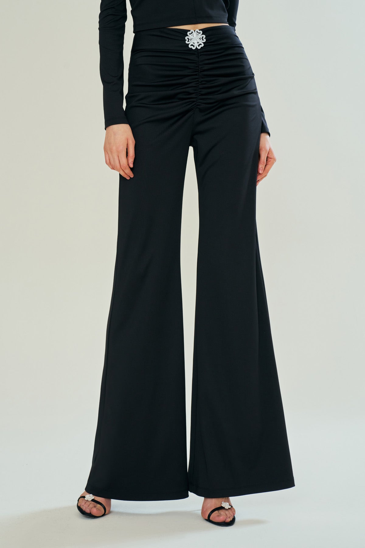 DECLARA BOTANICAL REFFLECTION DRAPED PANTS 