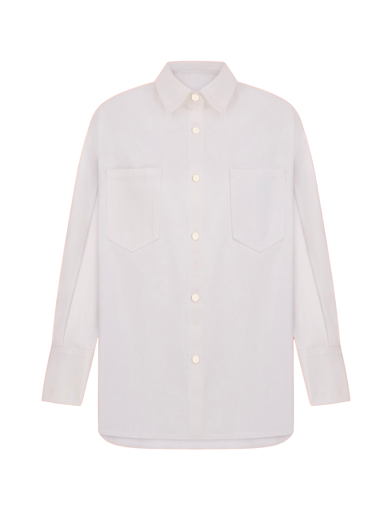 Total White Denim Shirt In Red