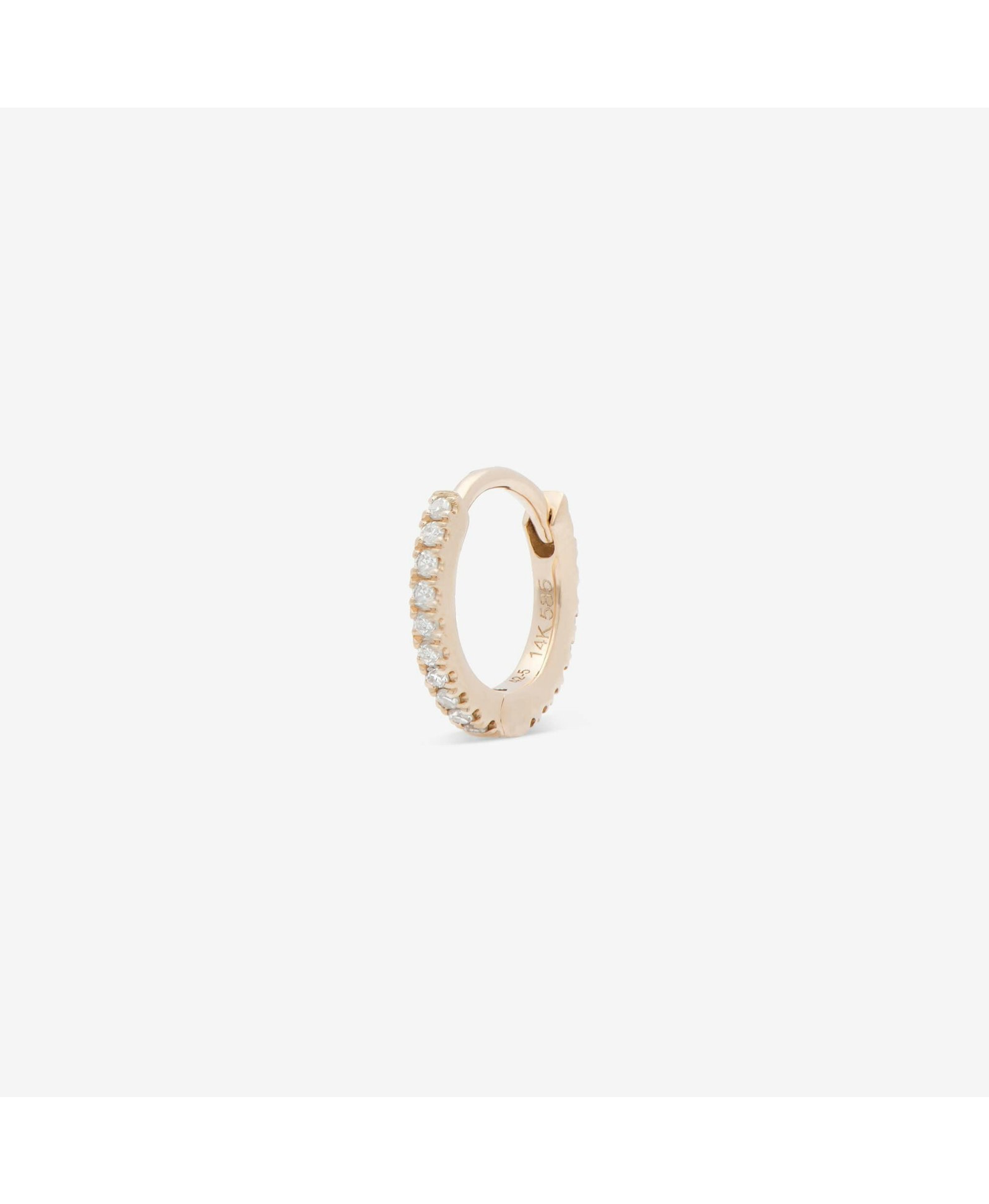 HUGGIE WHITE DIAMOND & ROSE GOLD - 9mm made by ENNUI