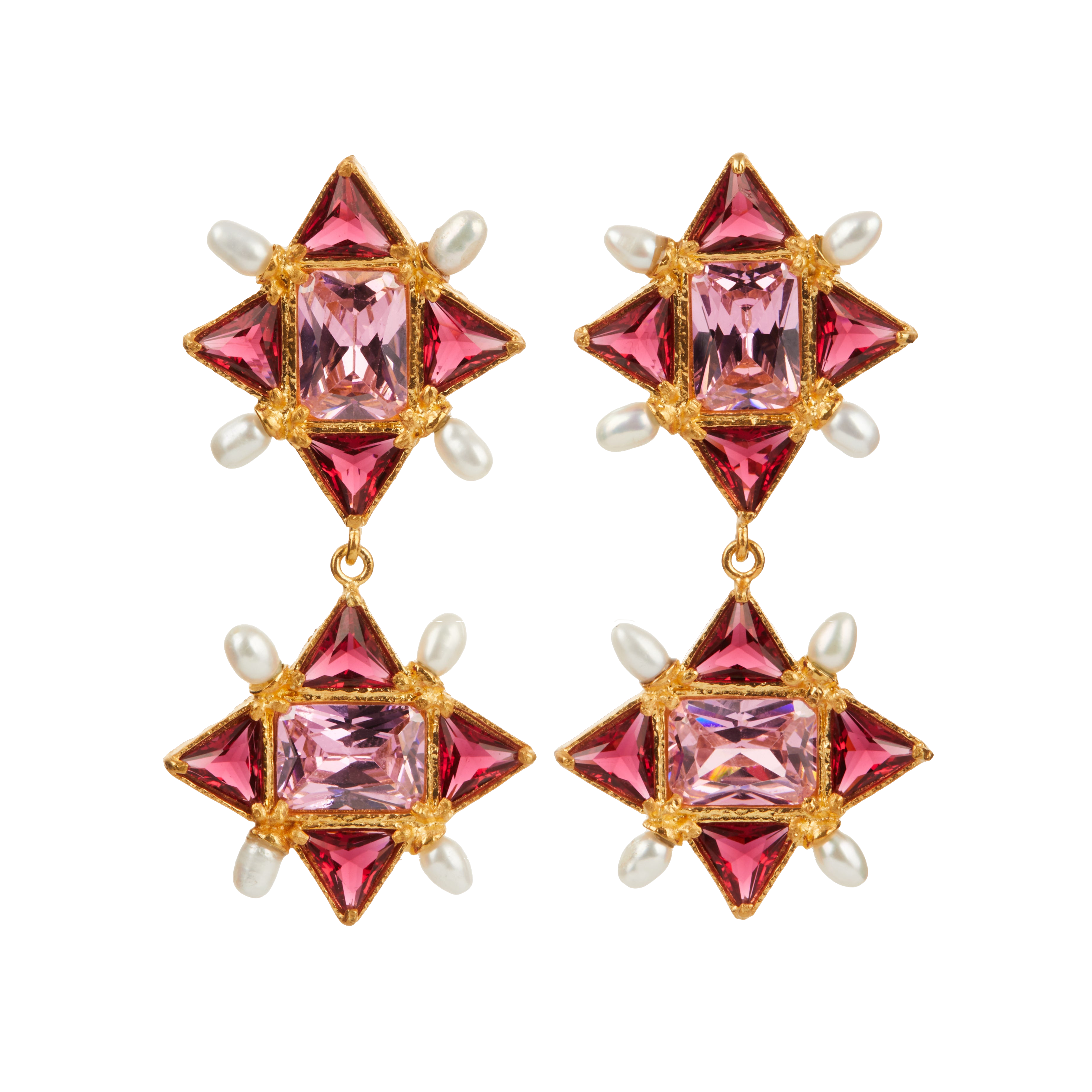 Christie Nicolaides Ariadne Earrings Pink In Multi