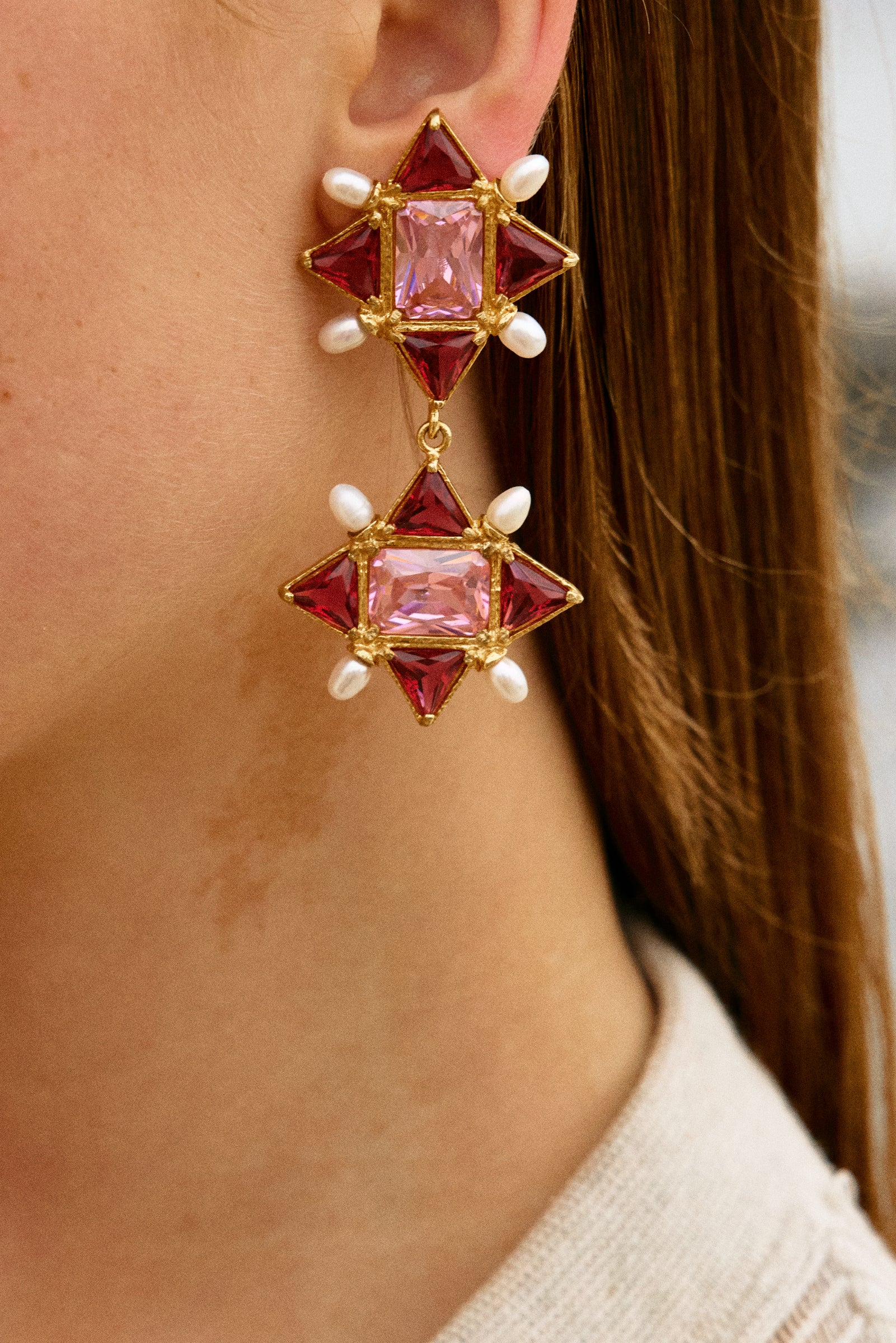 Shop Christie Nicolaides Ariadne Earrings Pink