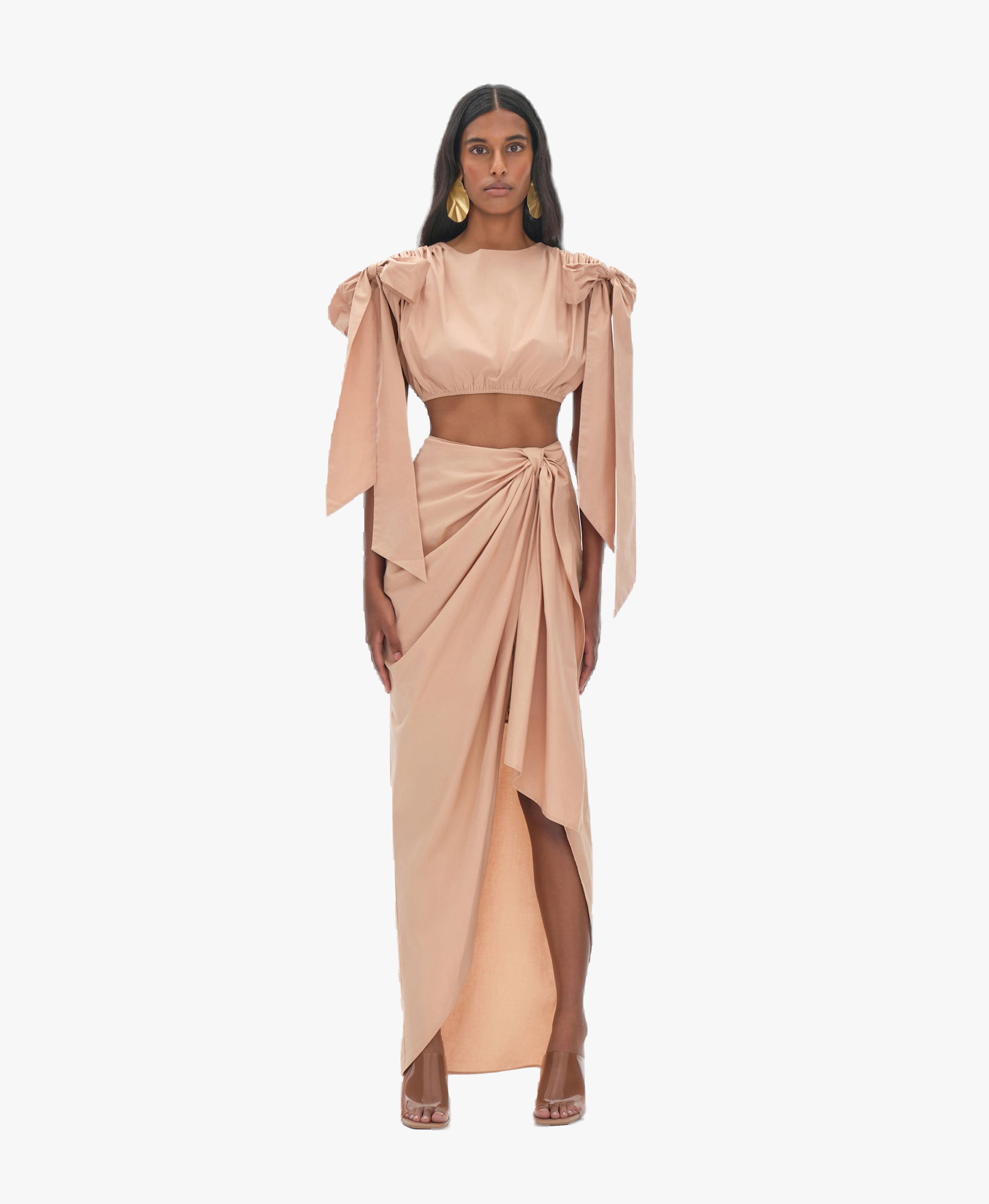 HALIMA NUDE CROPPED TOP made by Andrea Iyamah