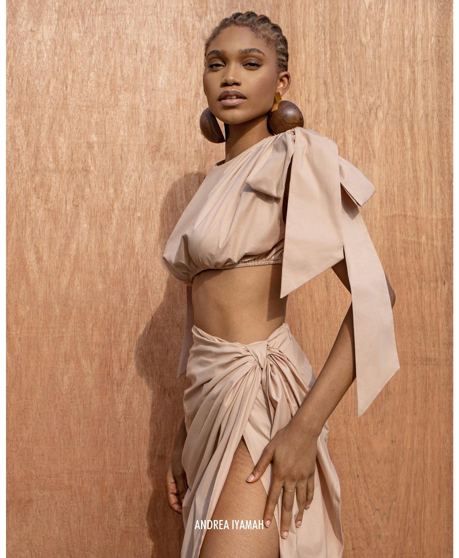 HALIMA NUDE CROPPED TOP made by Andrea Iyamah