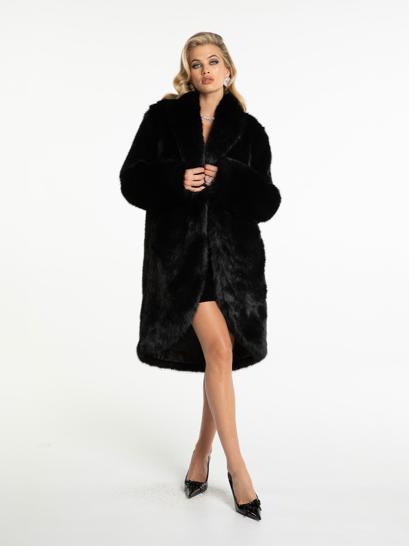 Shop Nana Jacqueline Sofia Fur Coat (black)