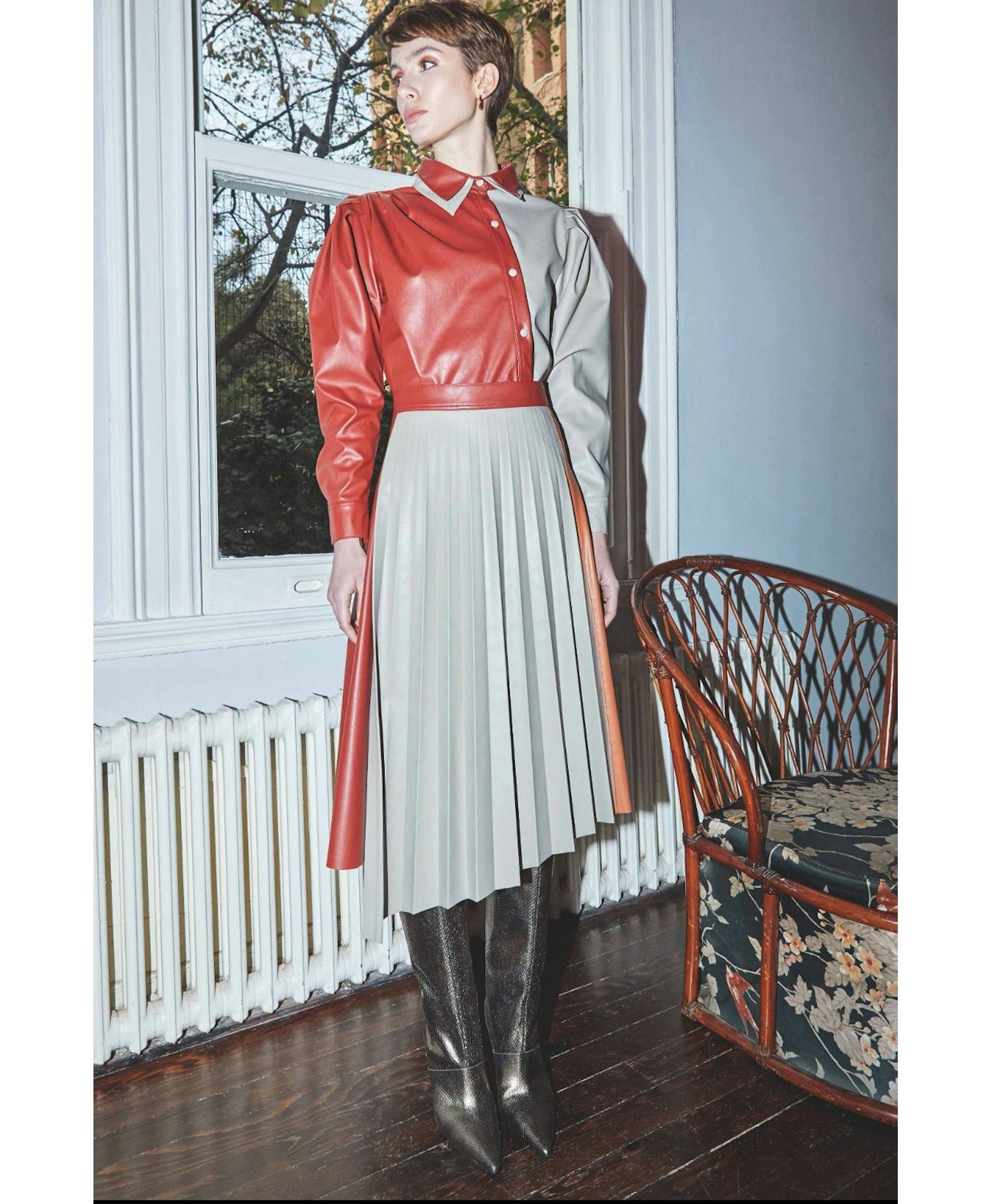 Magno Pleated Midi Skirt made by Nazli Ceren