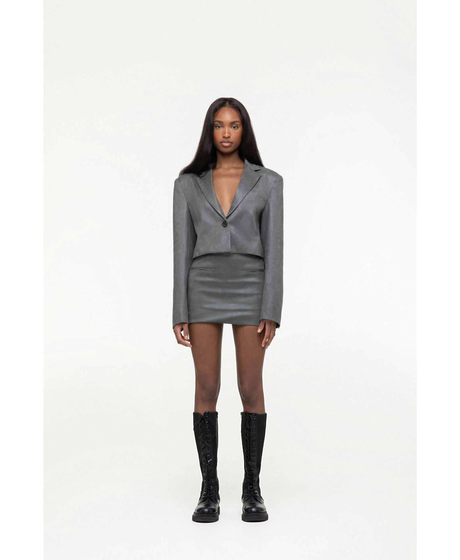 Suede effect cropped jacket made by AFTERHOURS