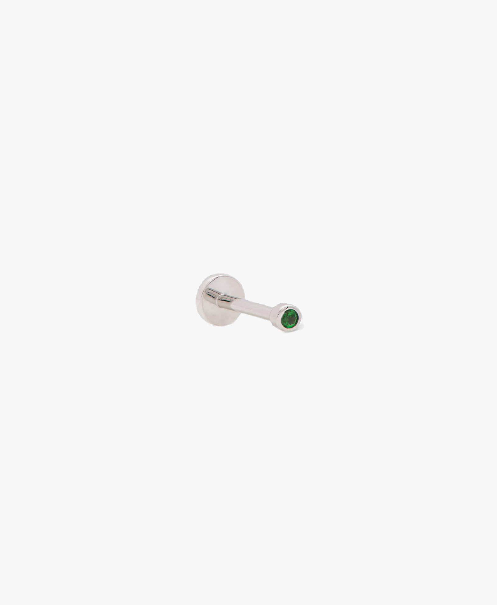 SINGLE STONE LABRET - GREEN TSAVORITE & WHITE GOLD made by ENNUI