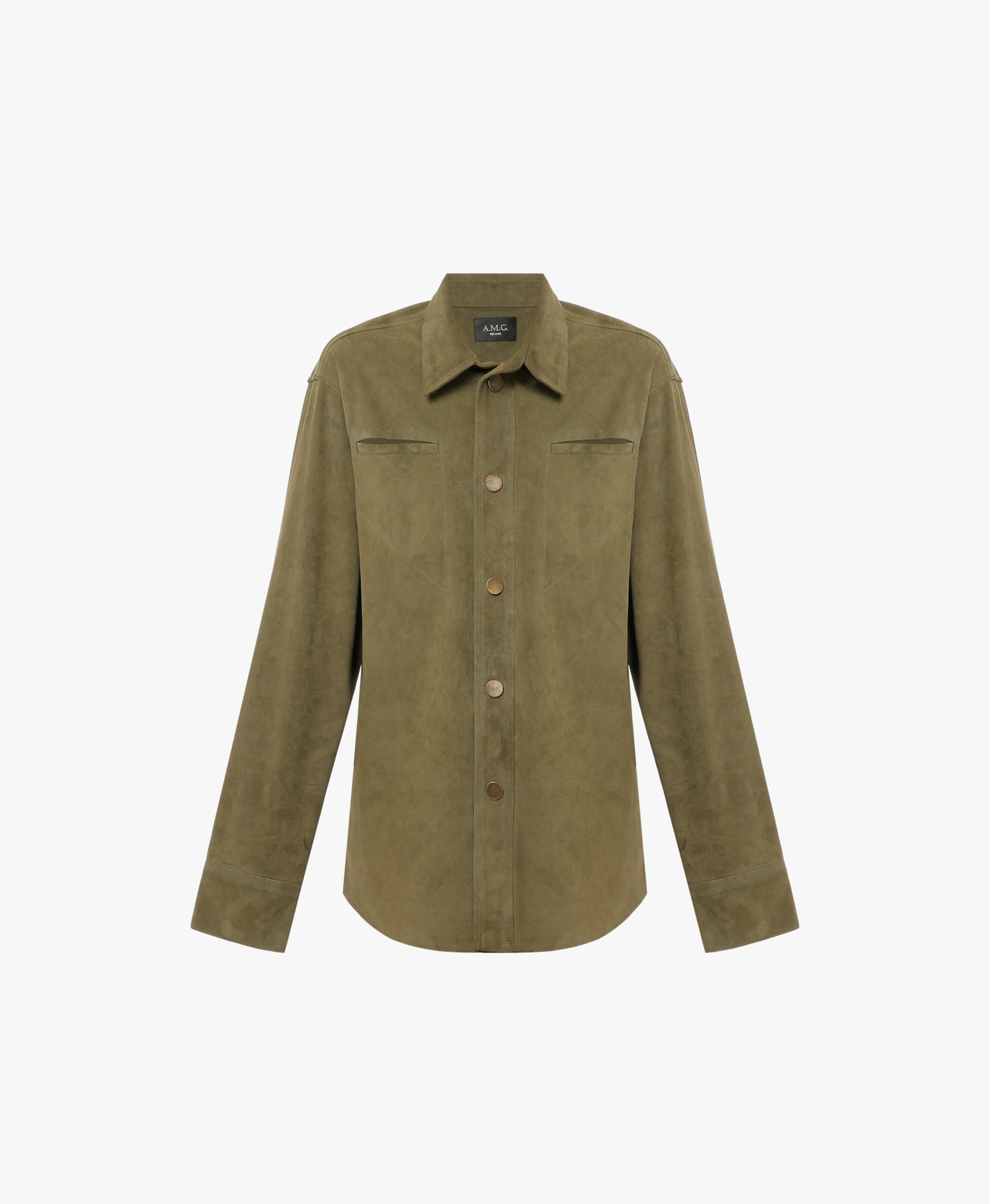 Suede khaki shirt made by A.M.G