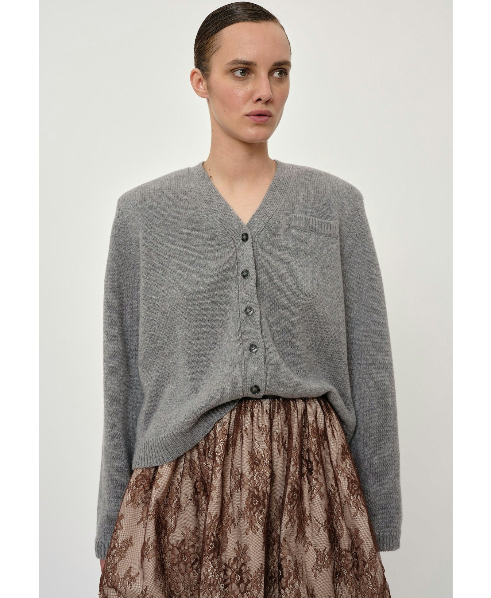 Vivi Knit Cardigan - Light Grey made by HERSKIND