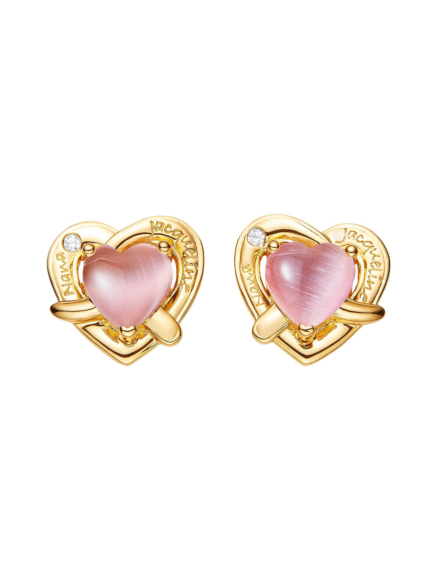 Nana Jacqueline Ambre Heart Earrings (pink)