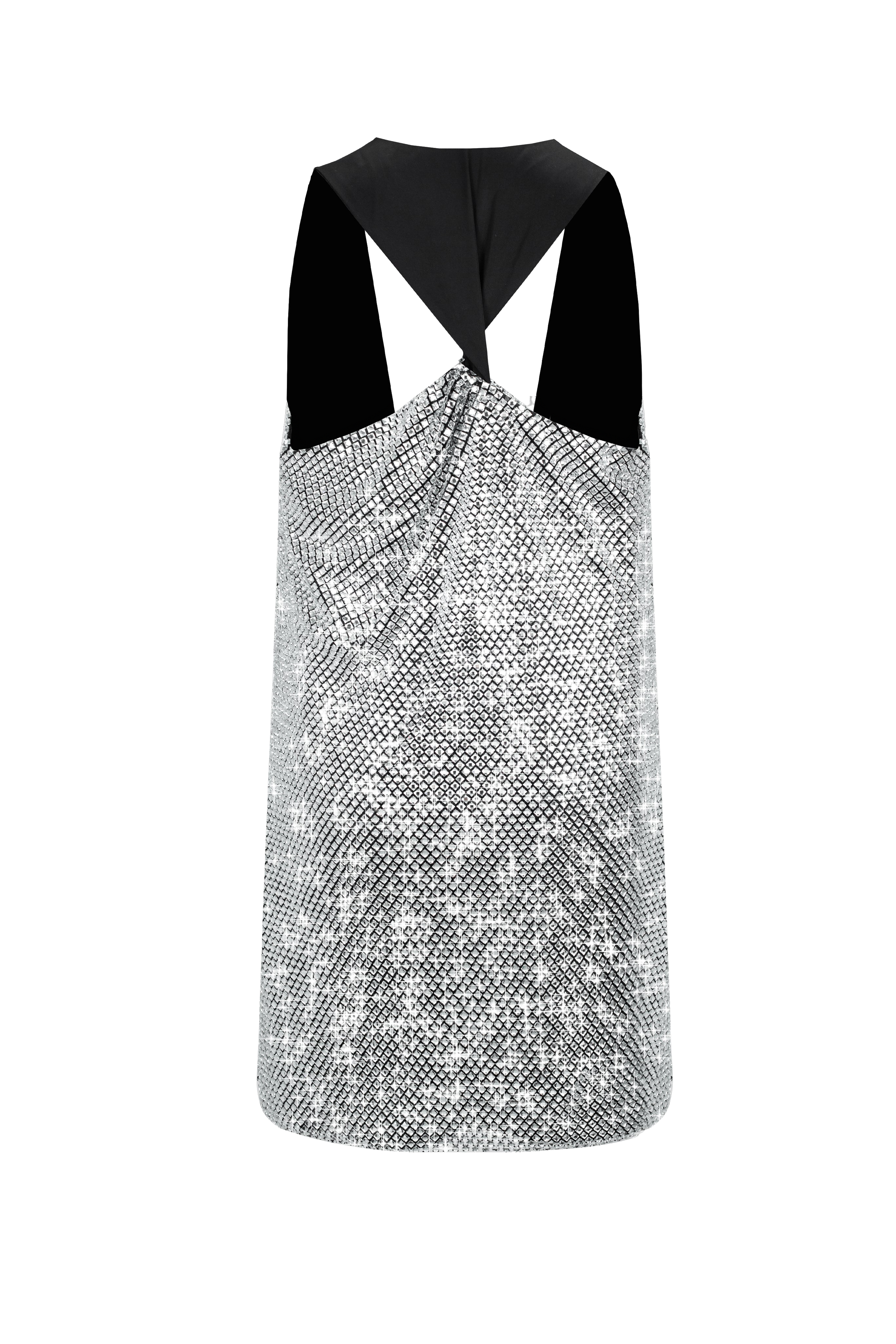 Shop Santa Brands Crystal Mini Dress In Silver