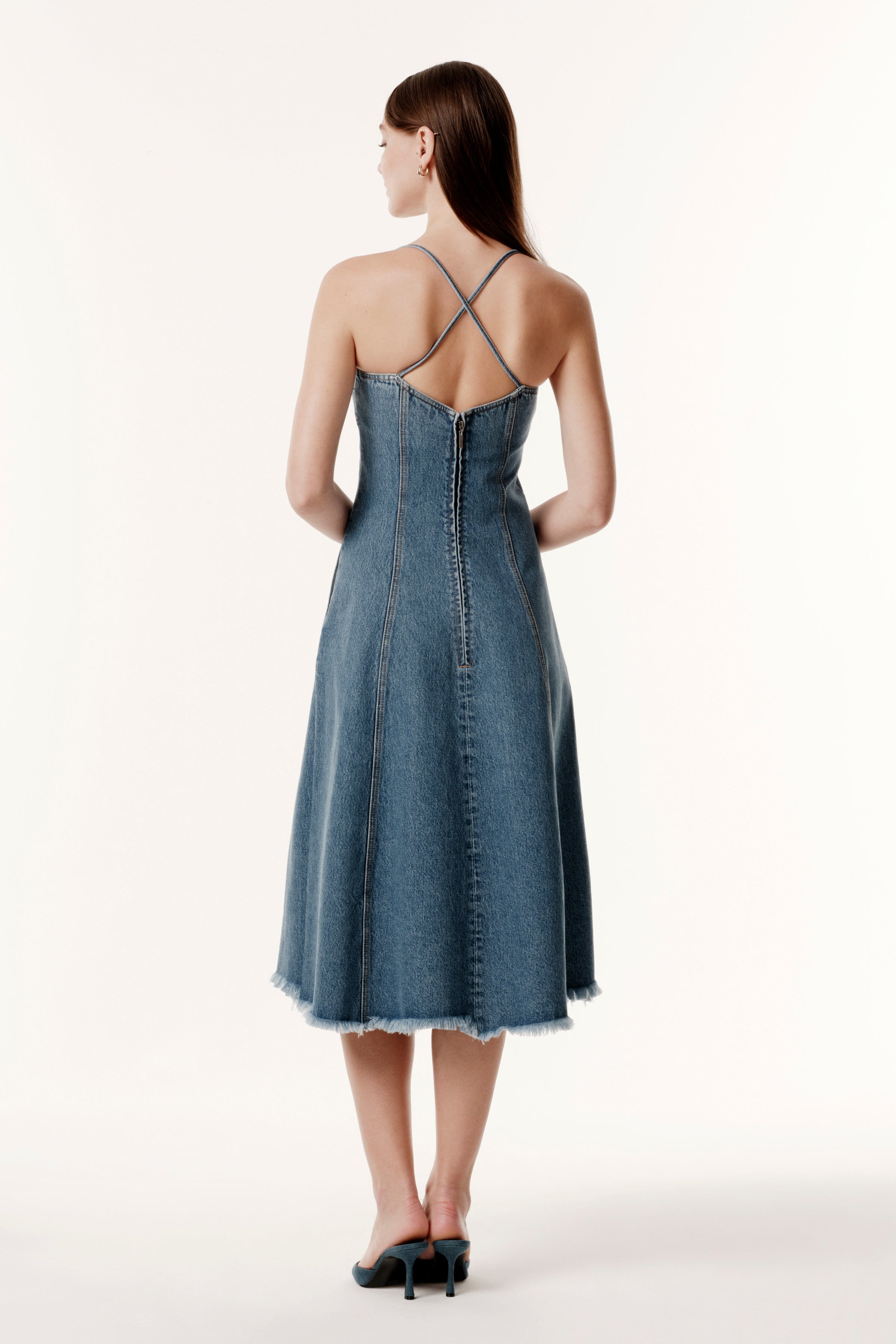 Shop Occleus Palmer Dress In Blue