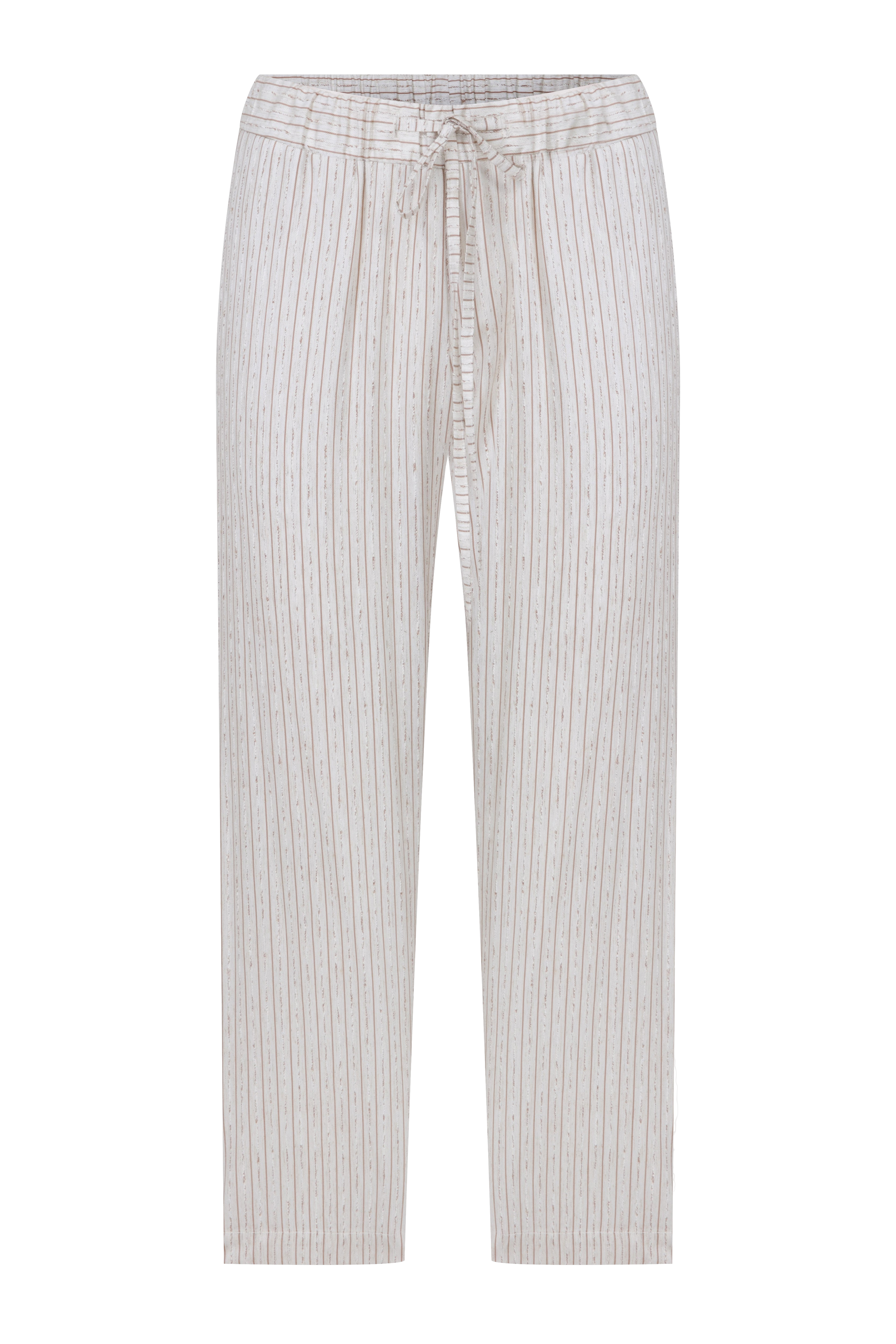 Shop Nazli Ceren Kyra Striped Linen Trousers In Walnut
