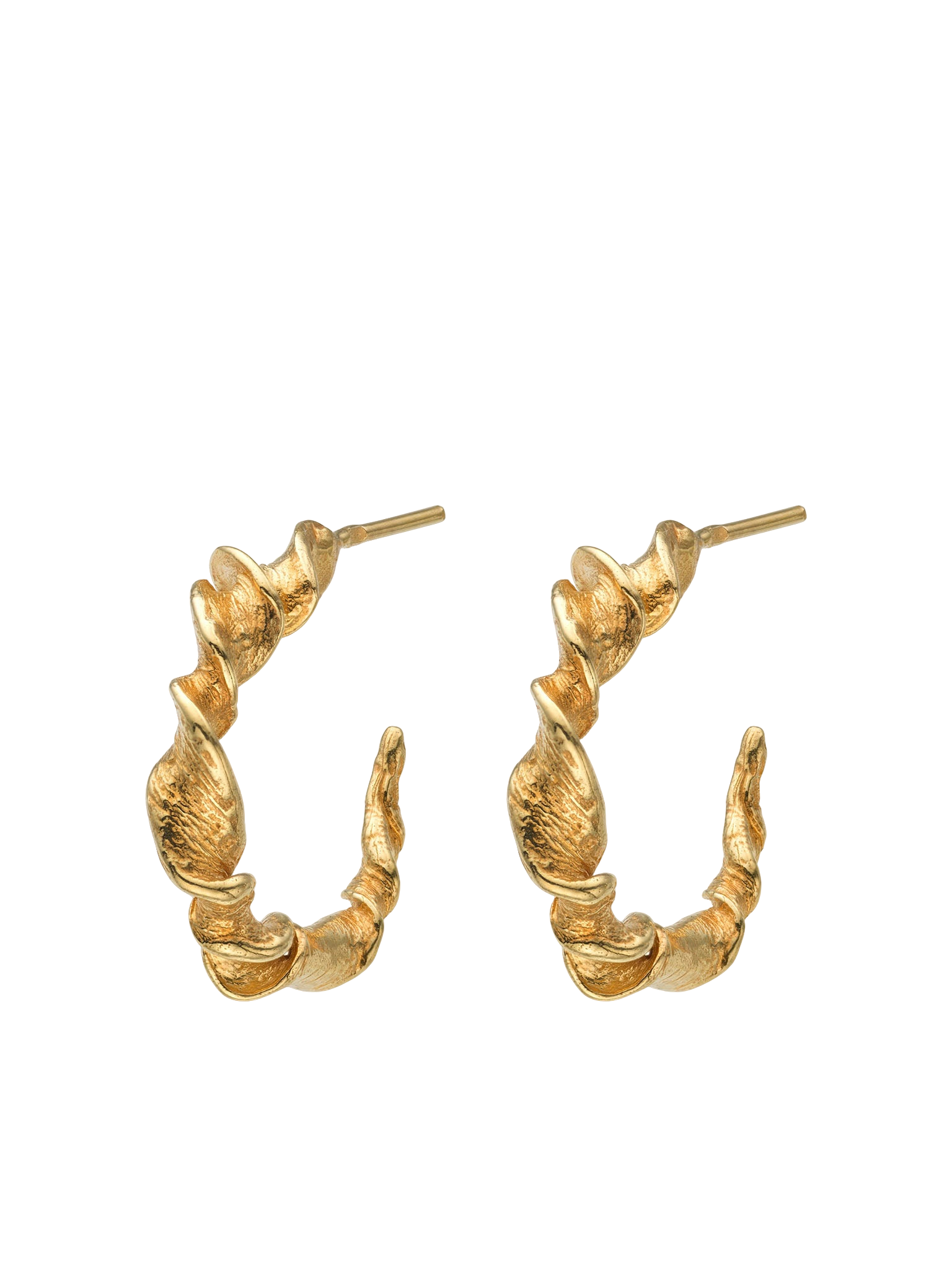 Eva Remenyi Twisted Hoop Earrings 14 Ct Gold