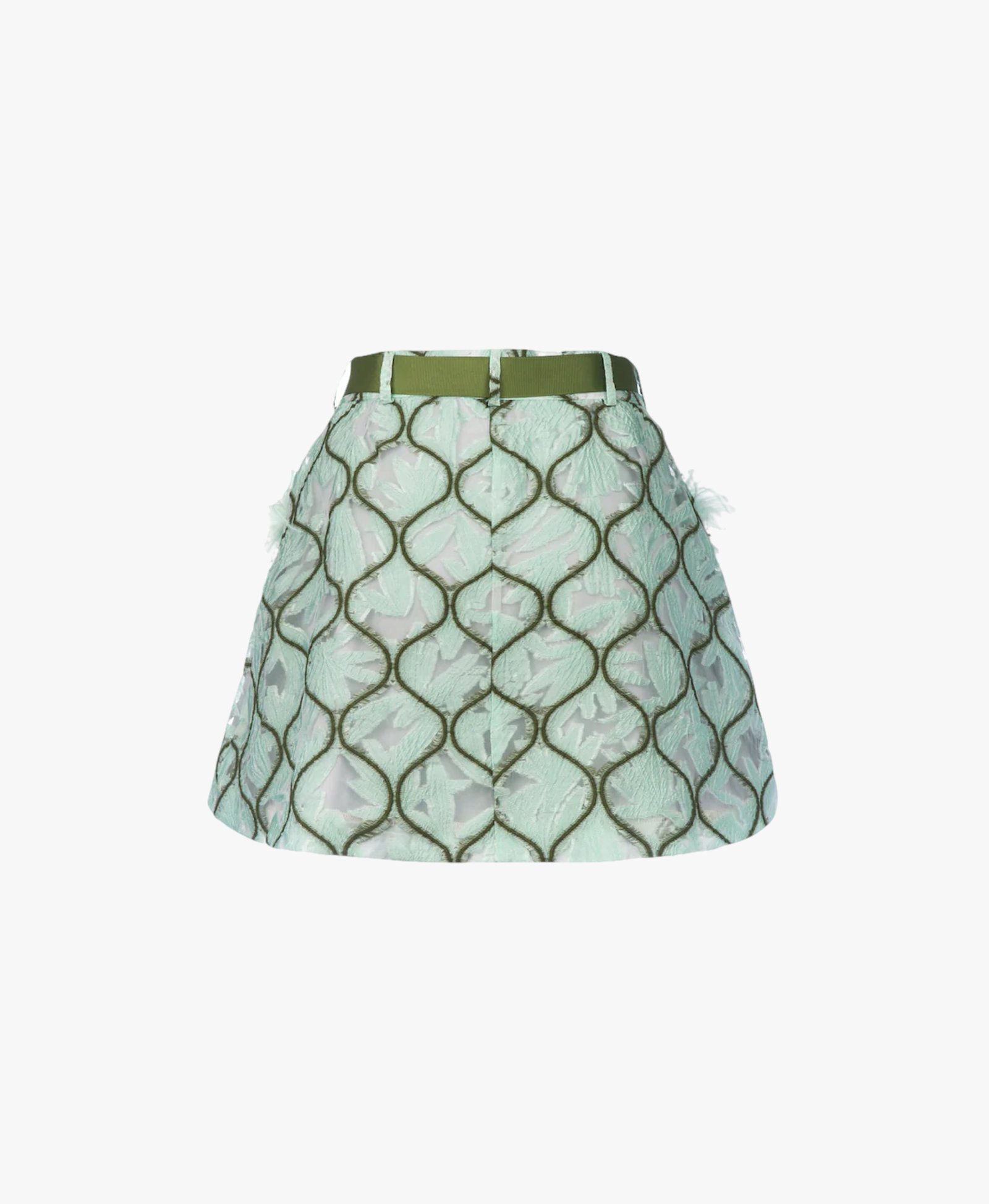 Mint Skirt With Feathers made by ANDREEVA