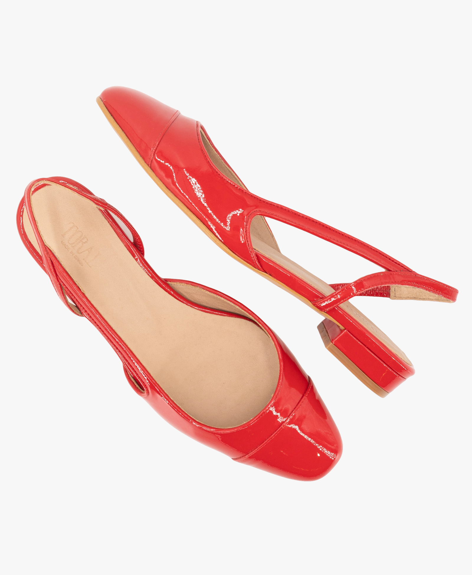 LUISA RED PATENT BALLERINAS made by Toral