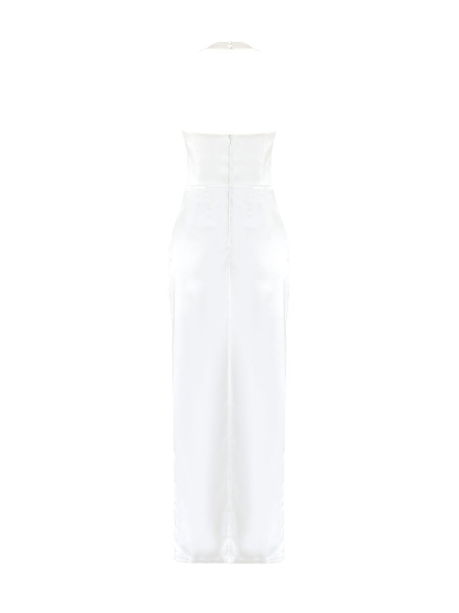 Shop Gigii's Beatris Dress In Ghost White