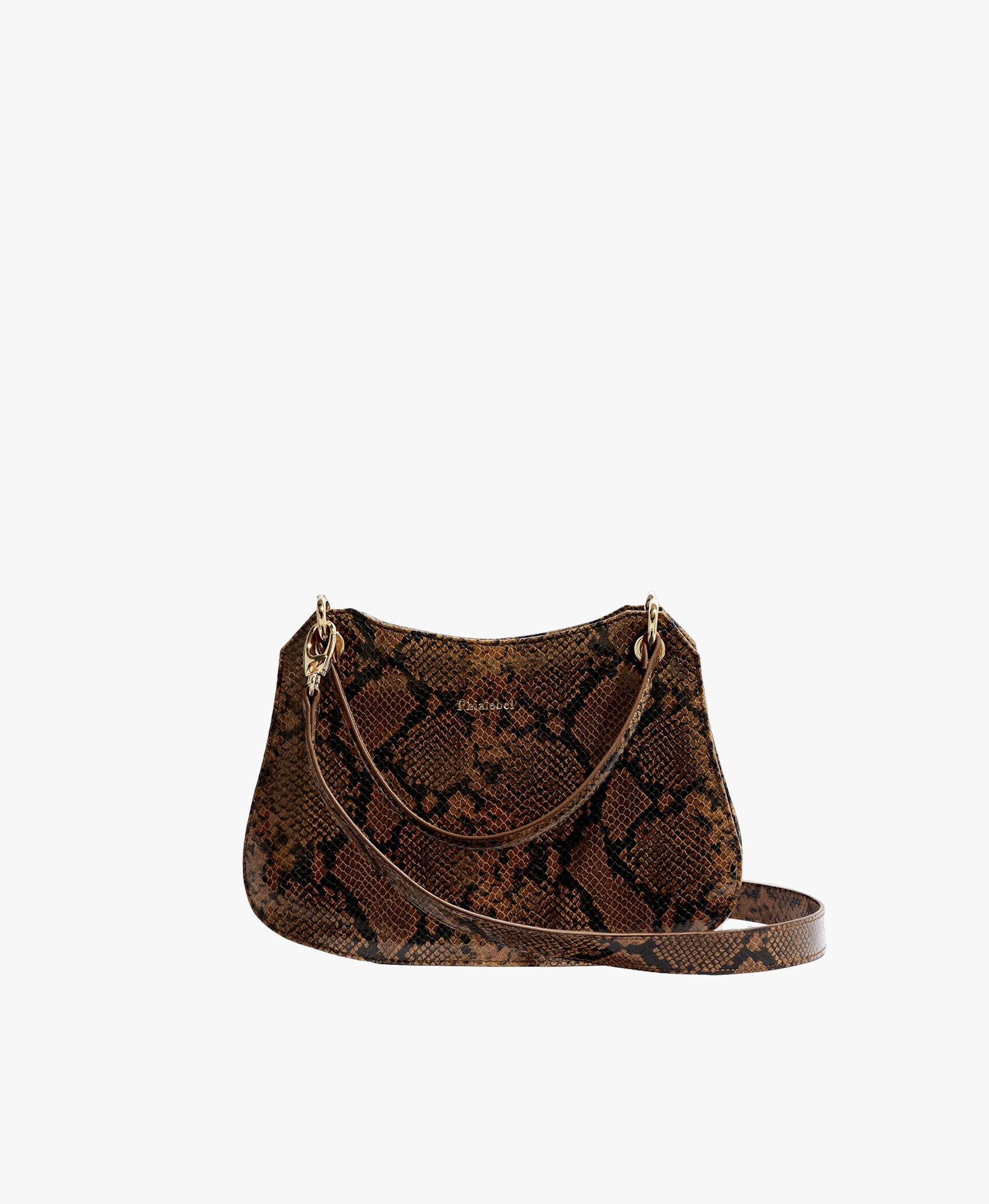 Mini Olympia camel in snake print made by Phialebel