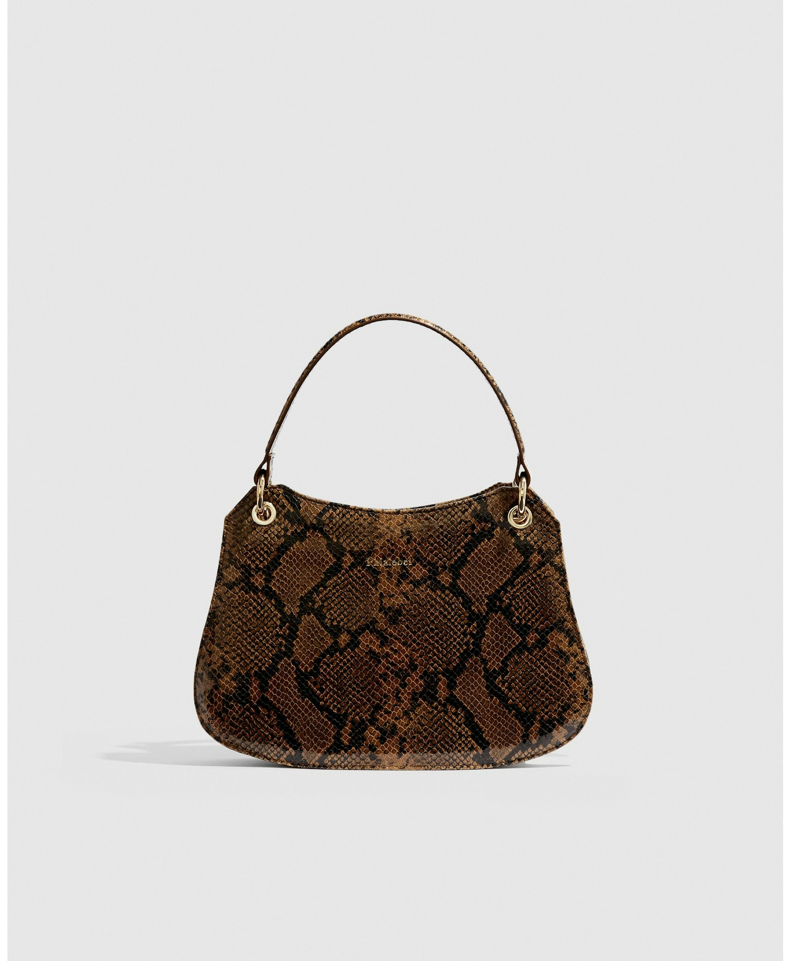 Mini Olympia camel in snake print made by Phialebel