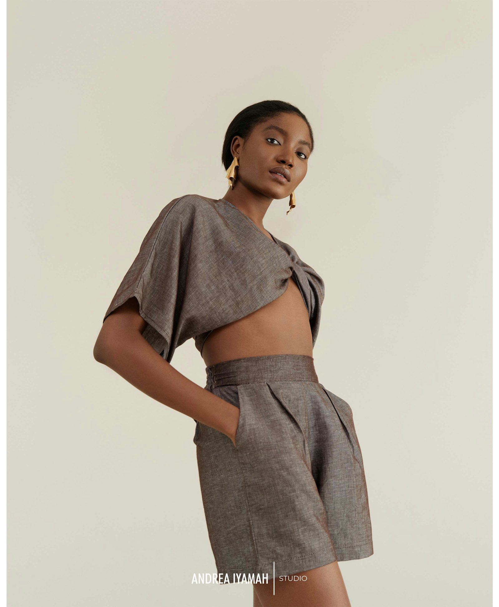 ETI ASH GREY SHORTS made by Andrea Iyamah