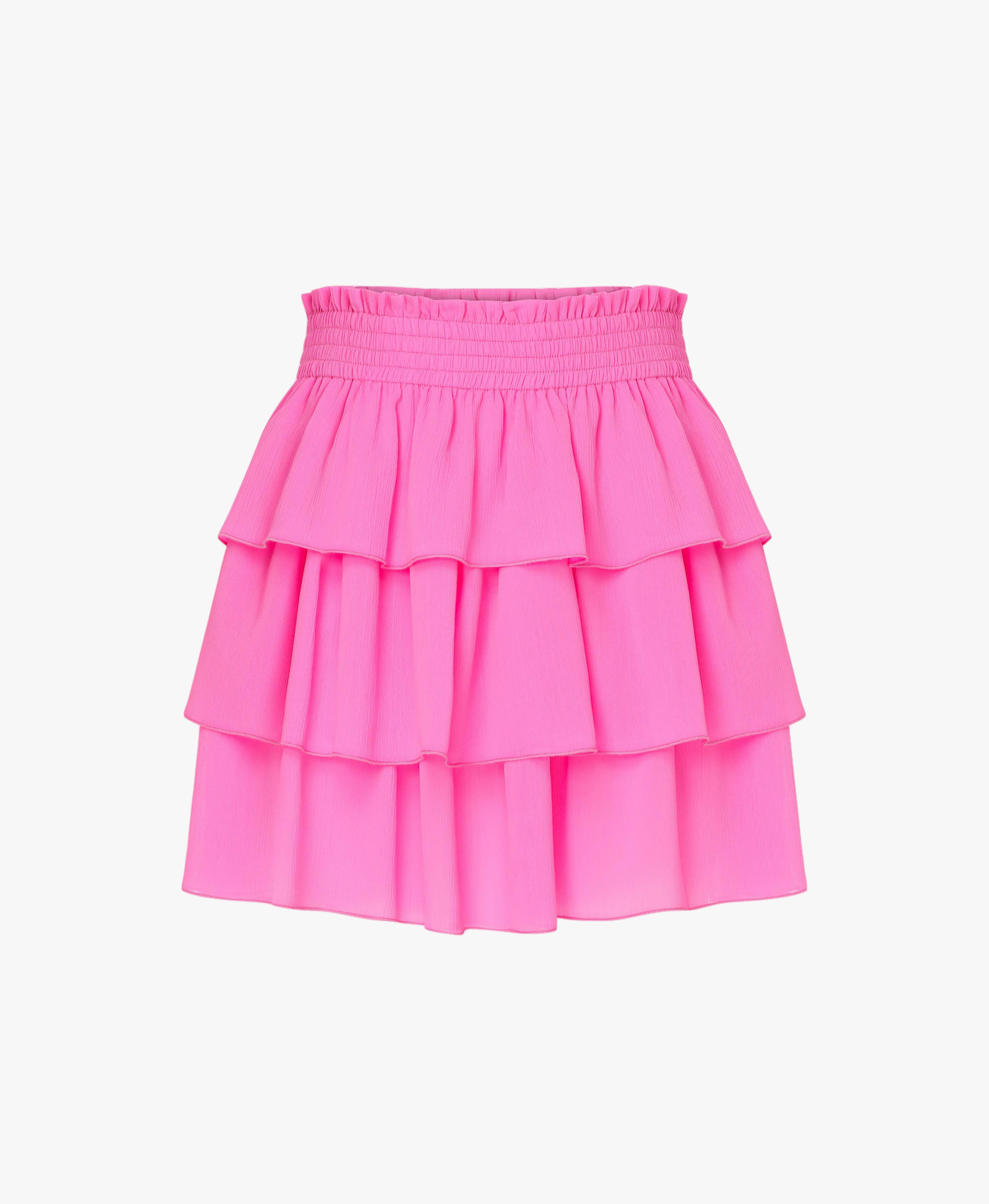 Amy Ruffled Mini Skirt in Hot Pink made by Nazli Ceren