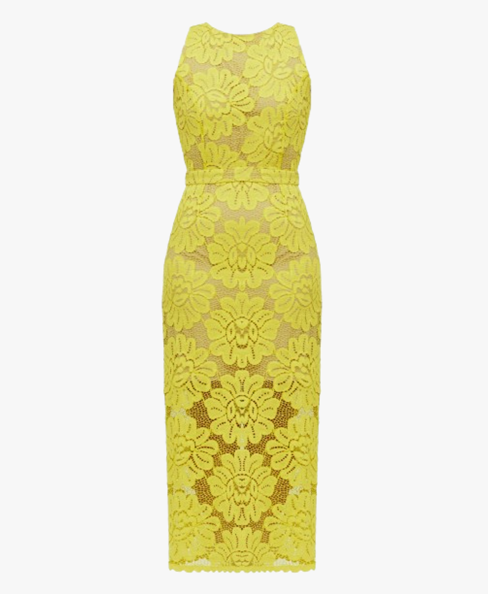 YEMA lime green lace midi dress with naked back made by UNDRESS