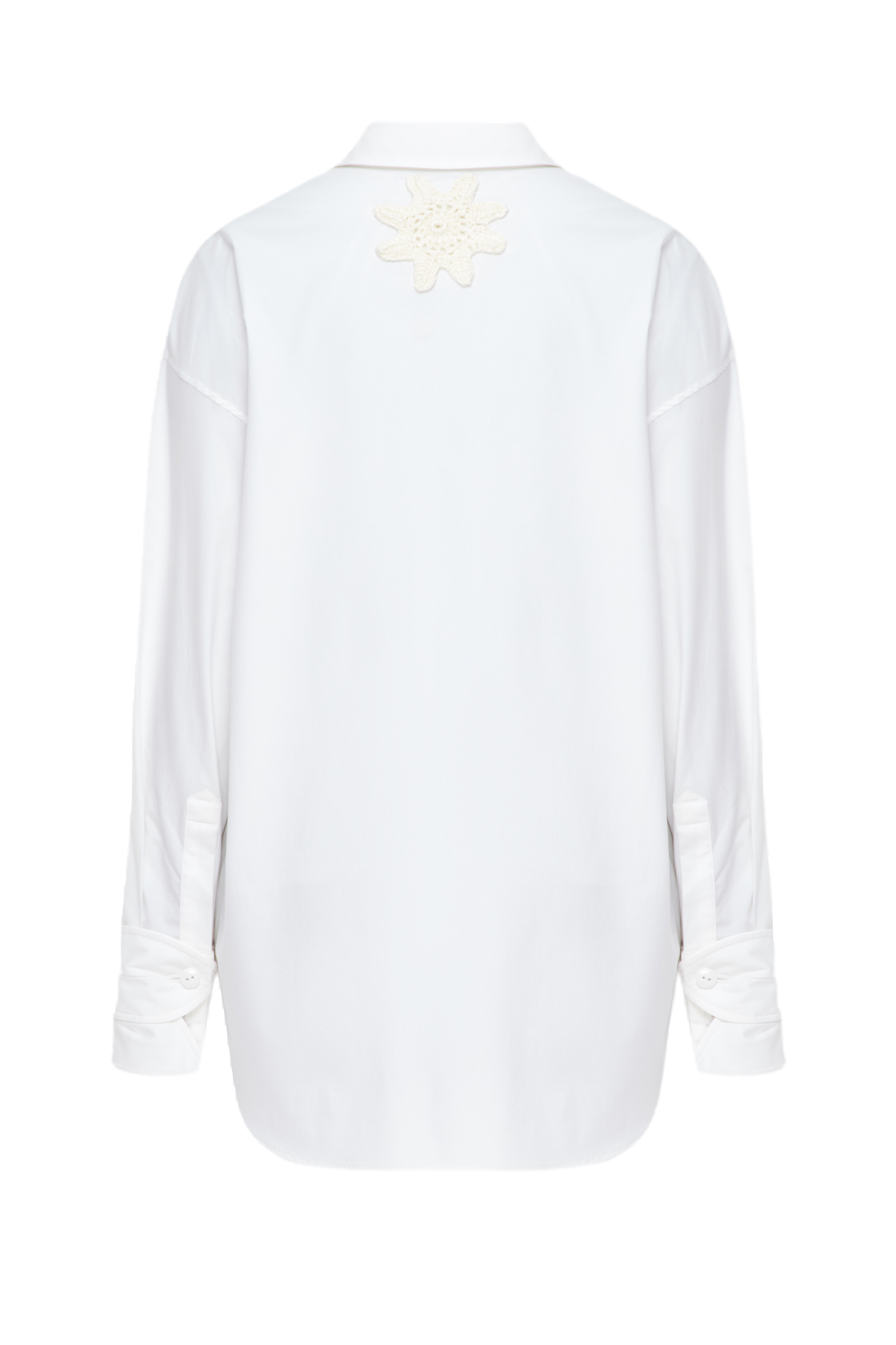 Shop Malva Florea Shirt With Macrame In White