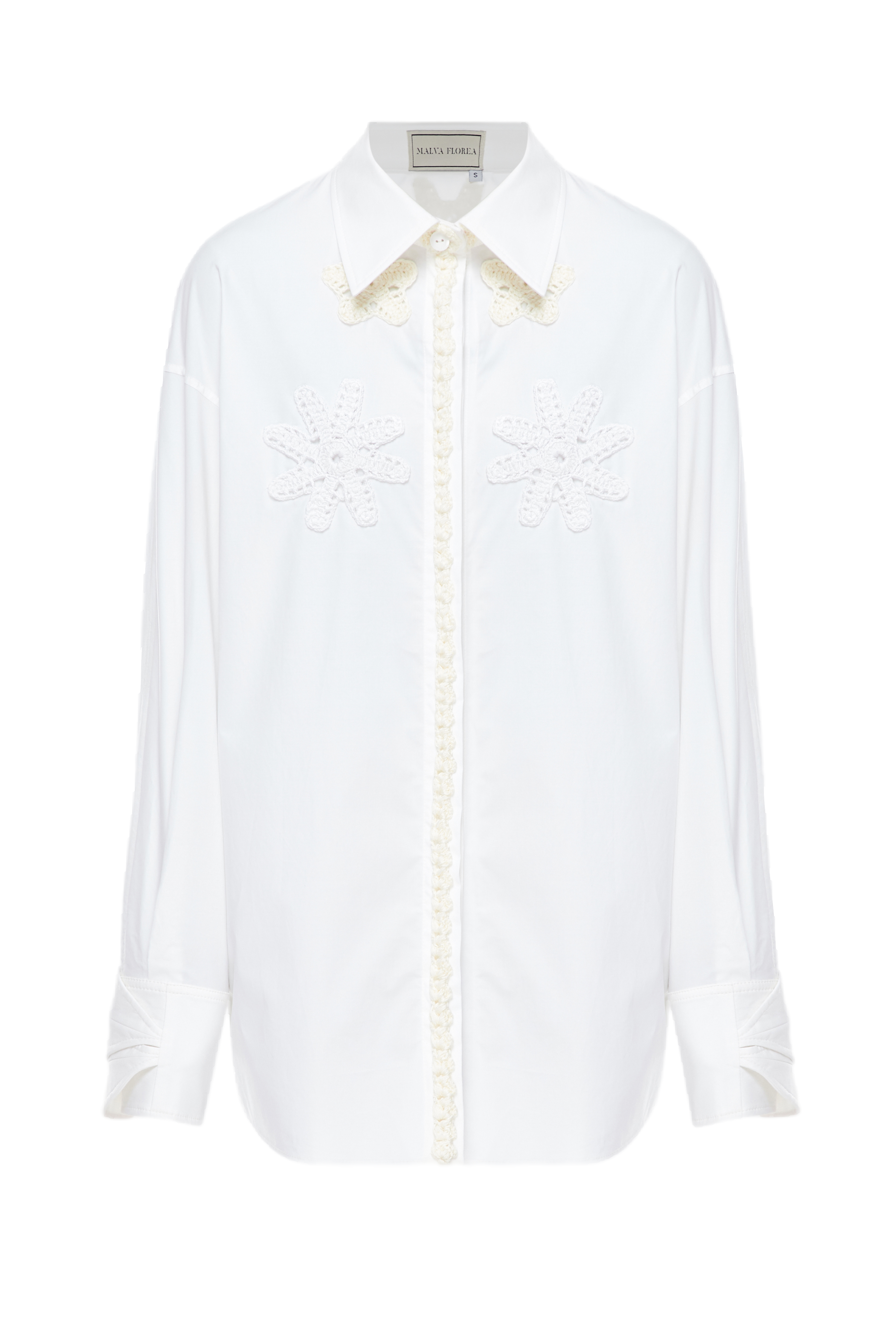 Malva Florea Shirt With Macrame In White