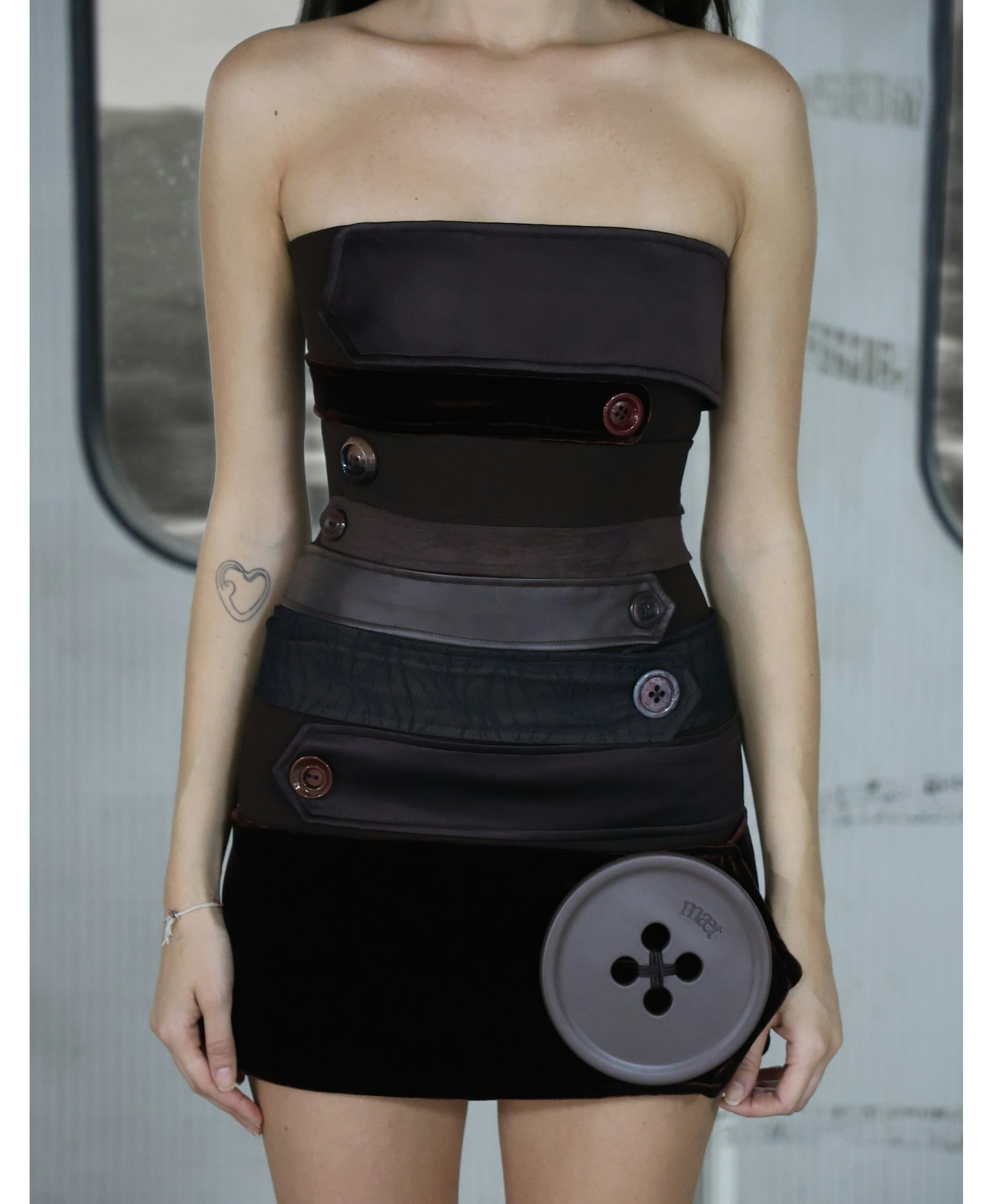 ANDRA Buttons Mini Dress made by MAET