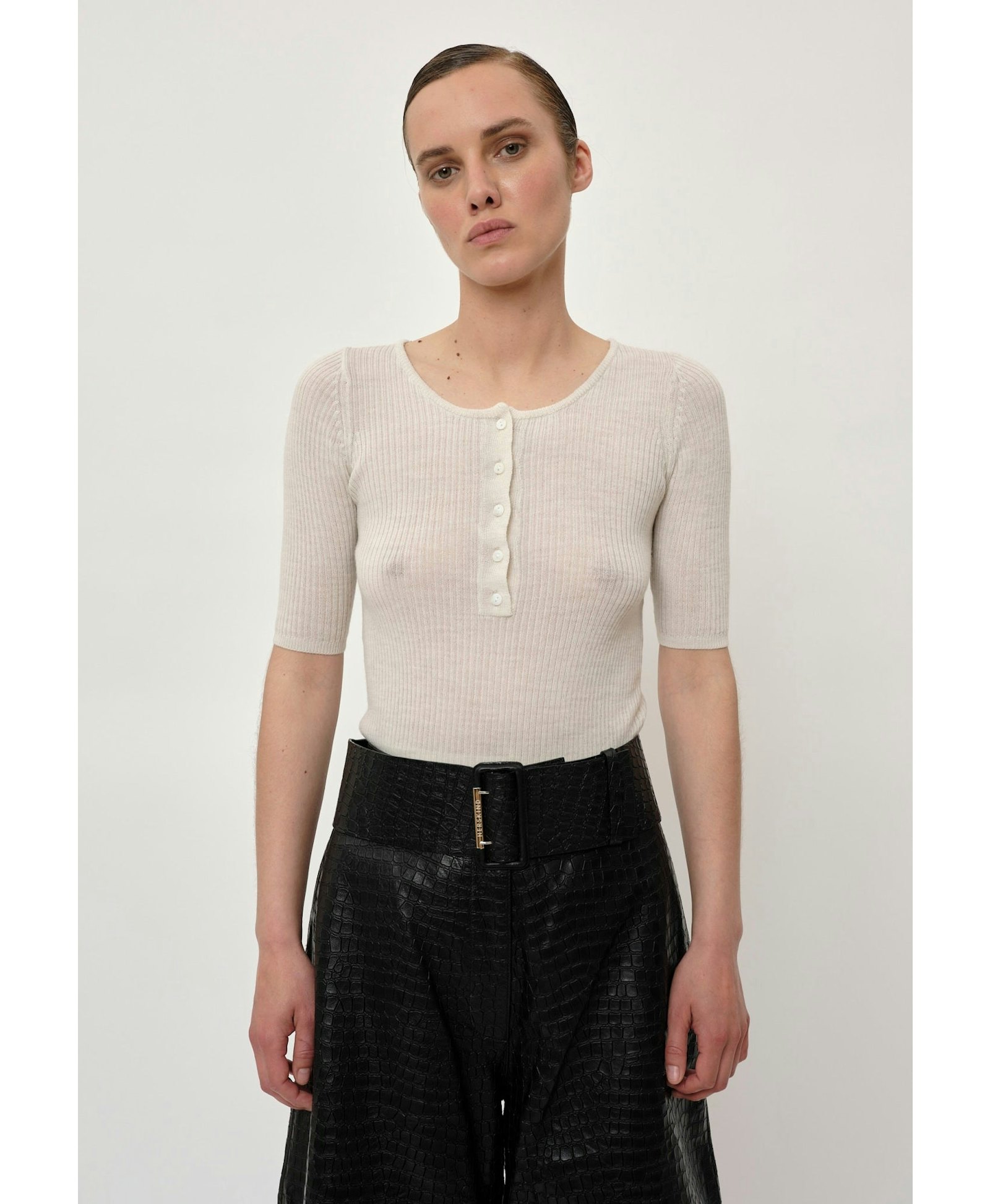 Agnes Knit Blouse - Off White made by HERSKIND