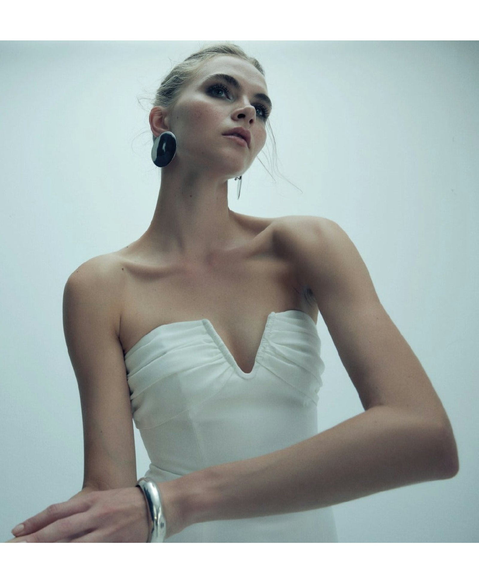 Miora Crepe Mini Dress in Vanilla Ice made by Nazli Ceren