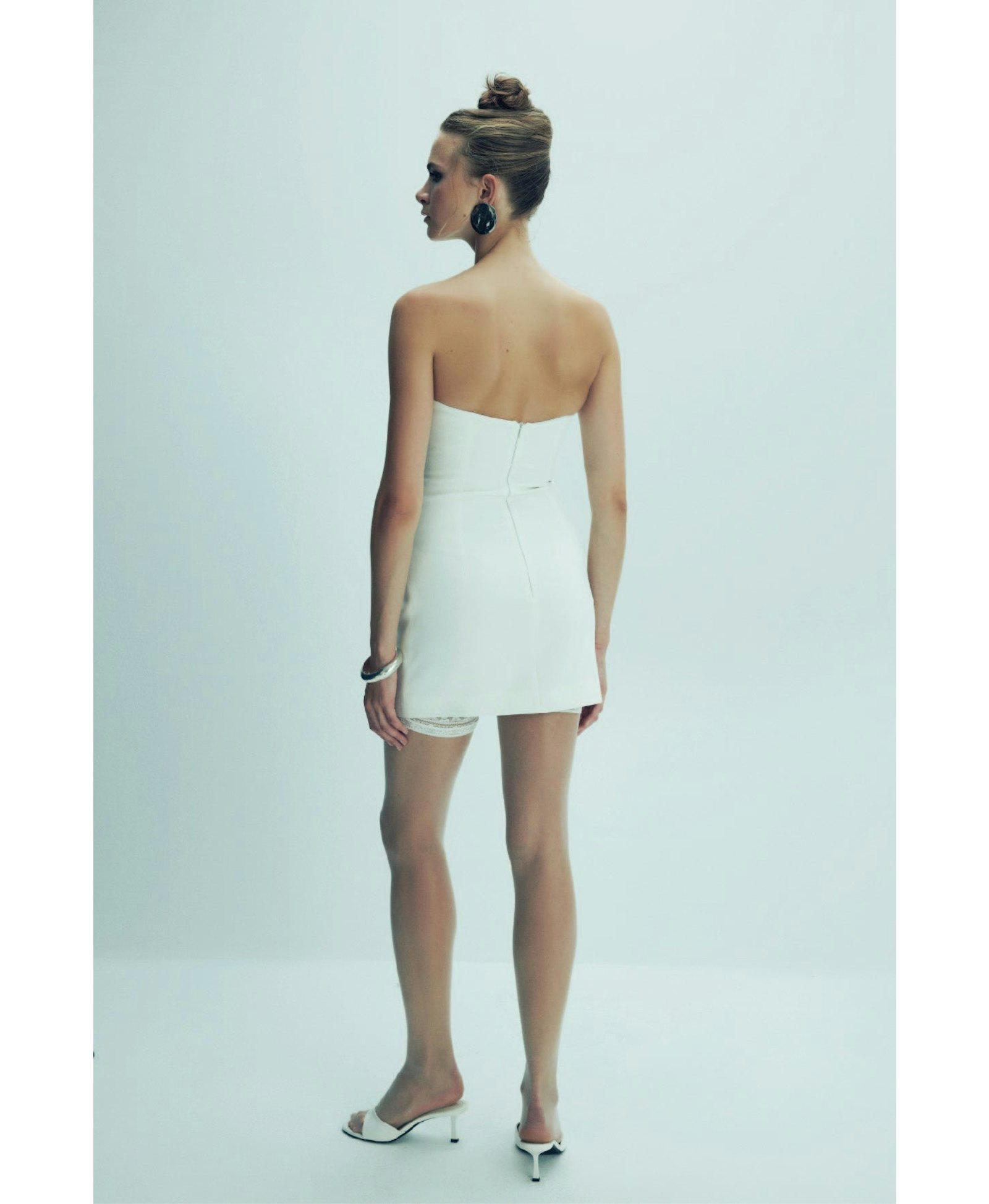 Miora Crepe Mini Dress in Vanilla Ice made by Nazli Ceren