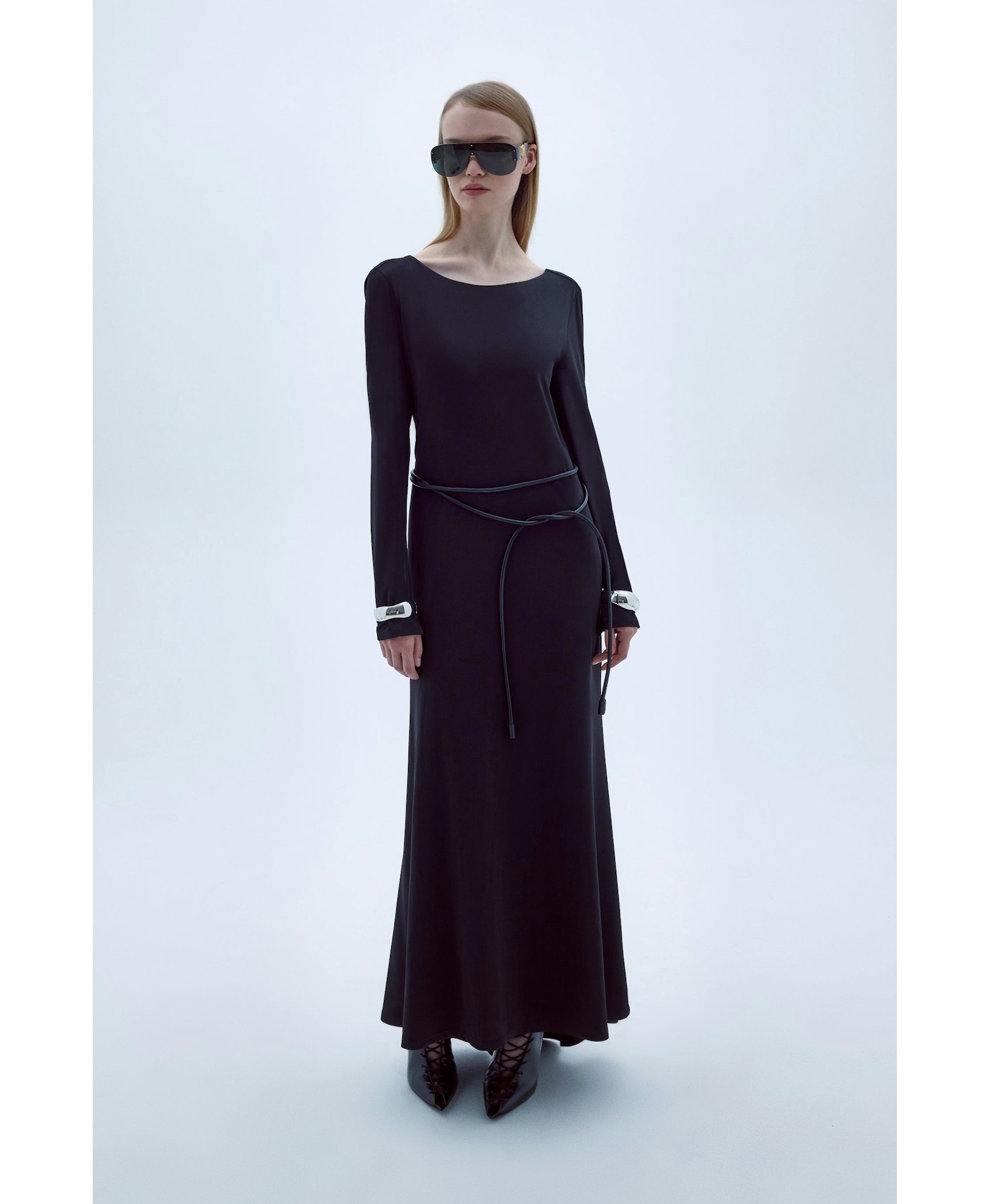 Irıs Jersey Long Dress With Open Back made by Nazli Ceren
