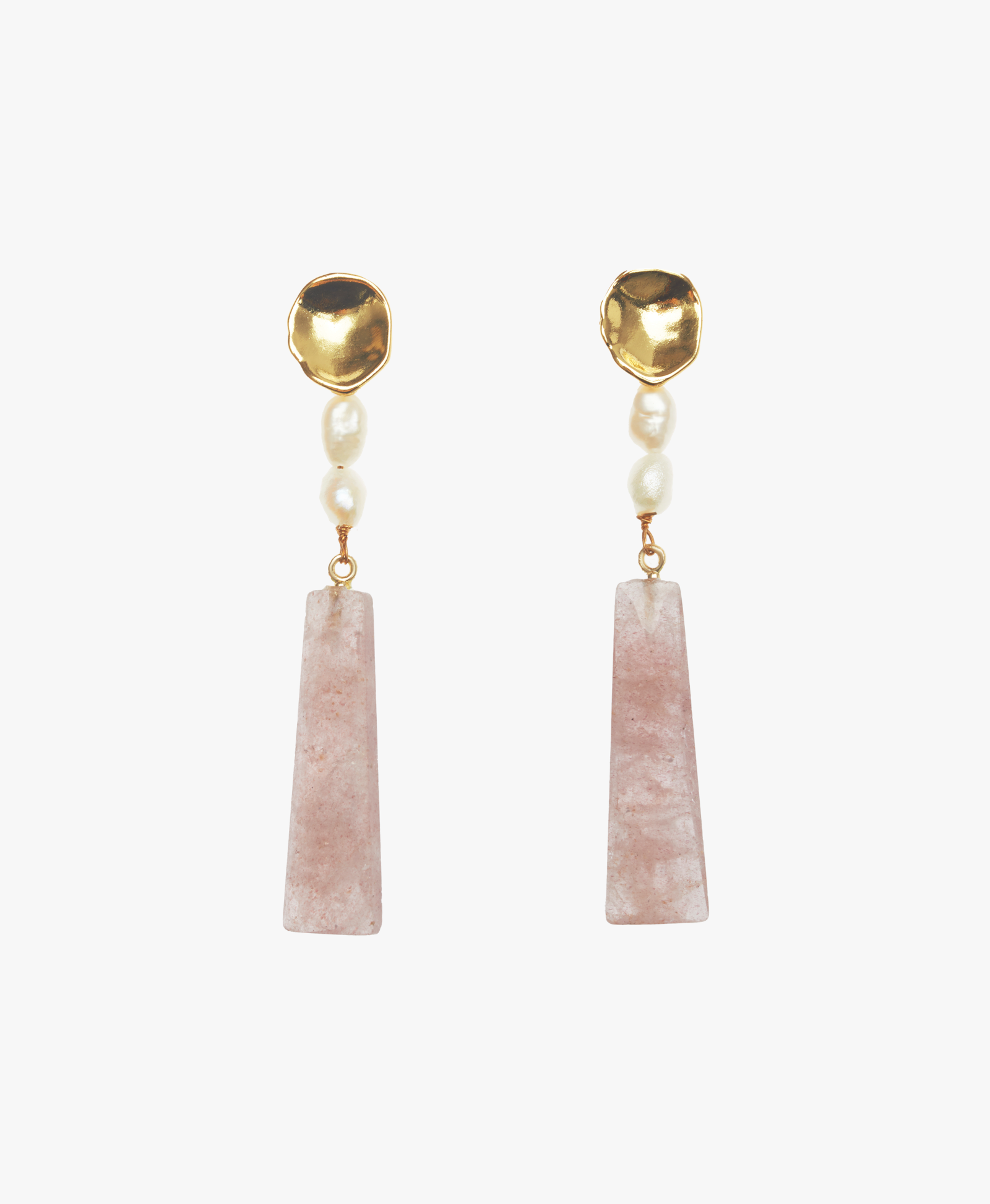 Pendientes Melina Cuarzo Fresado made by Lavani Jewels