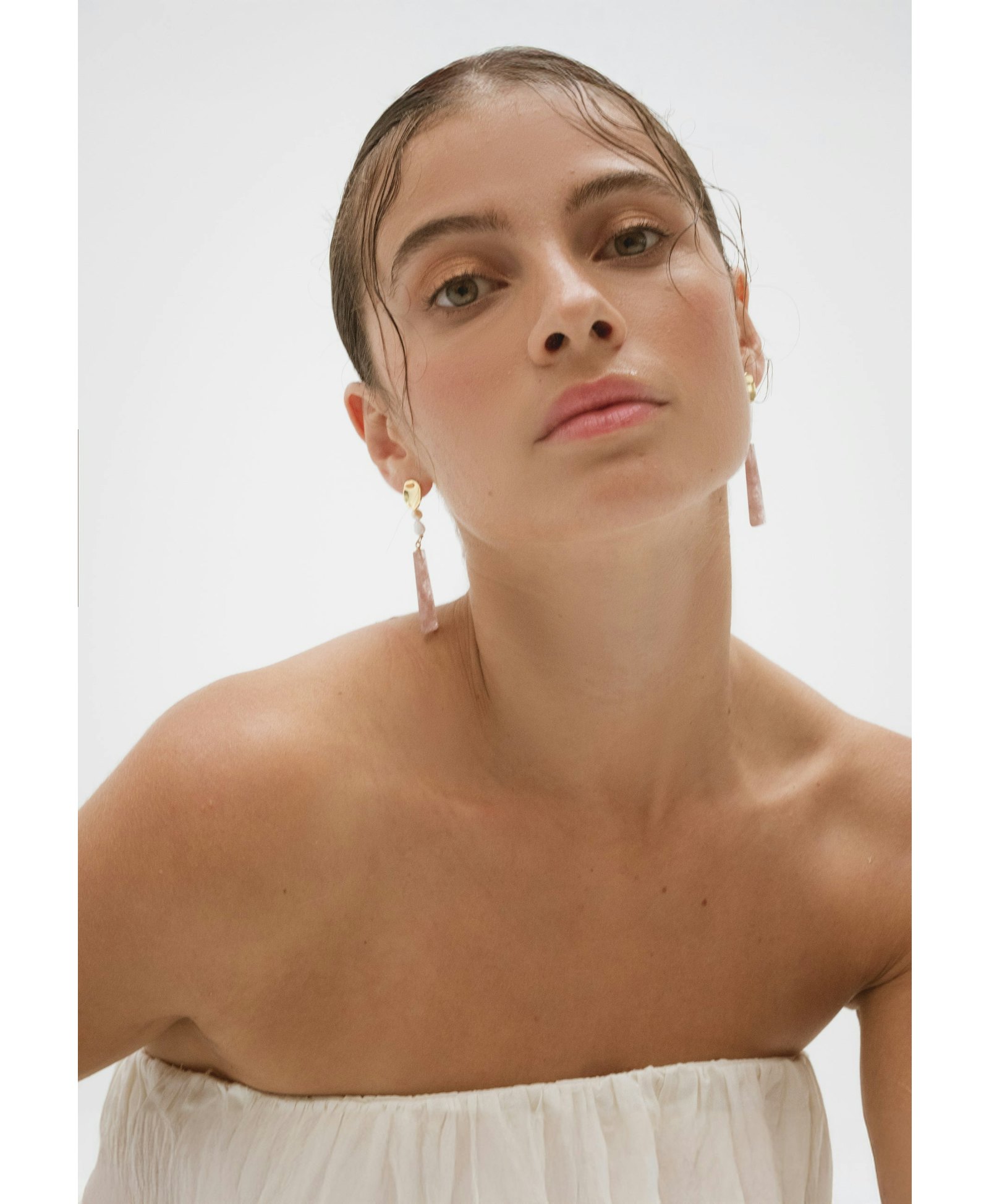 Pendientes Melina Cuarzo Fresado made by Lavani Jewels