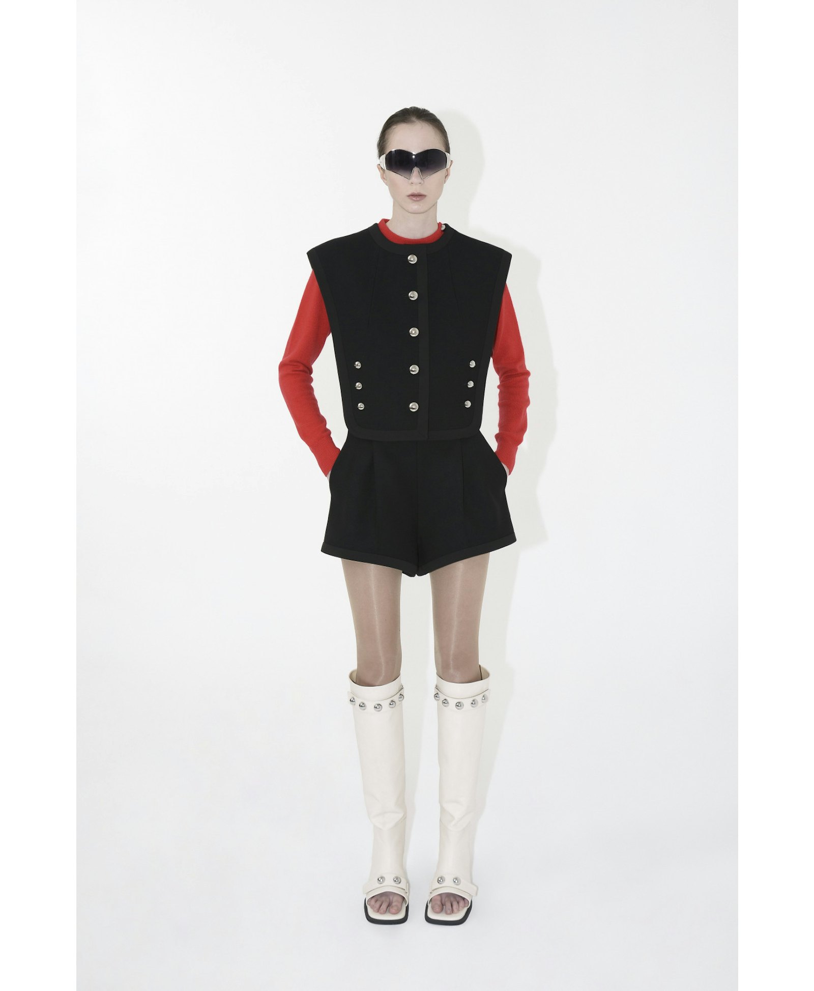 WOOL-CASHMERE SWEATER in Red made by KEBURIA