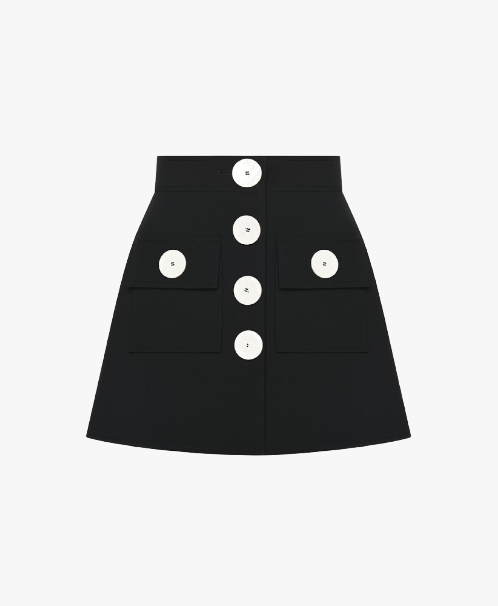 BUTTON EMBELLISHED MINI SKIRT made by KEBURIA