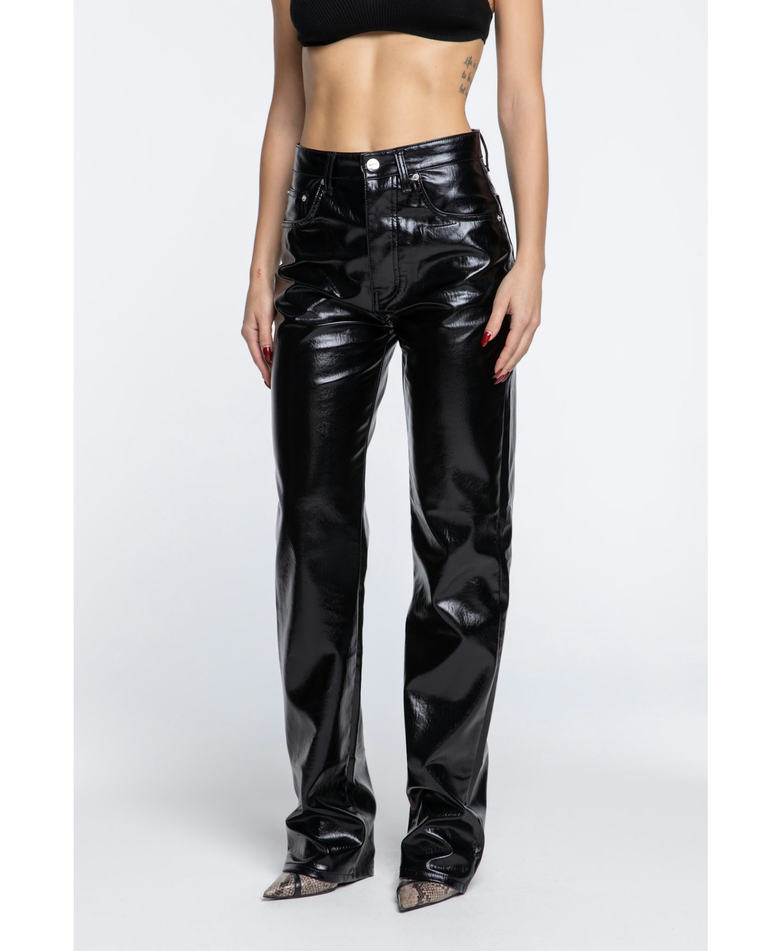 Vinyl Pants in Black made by AFTERHOURS