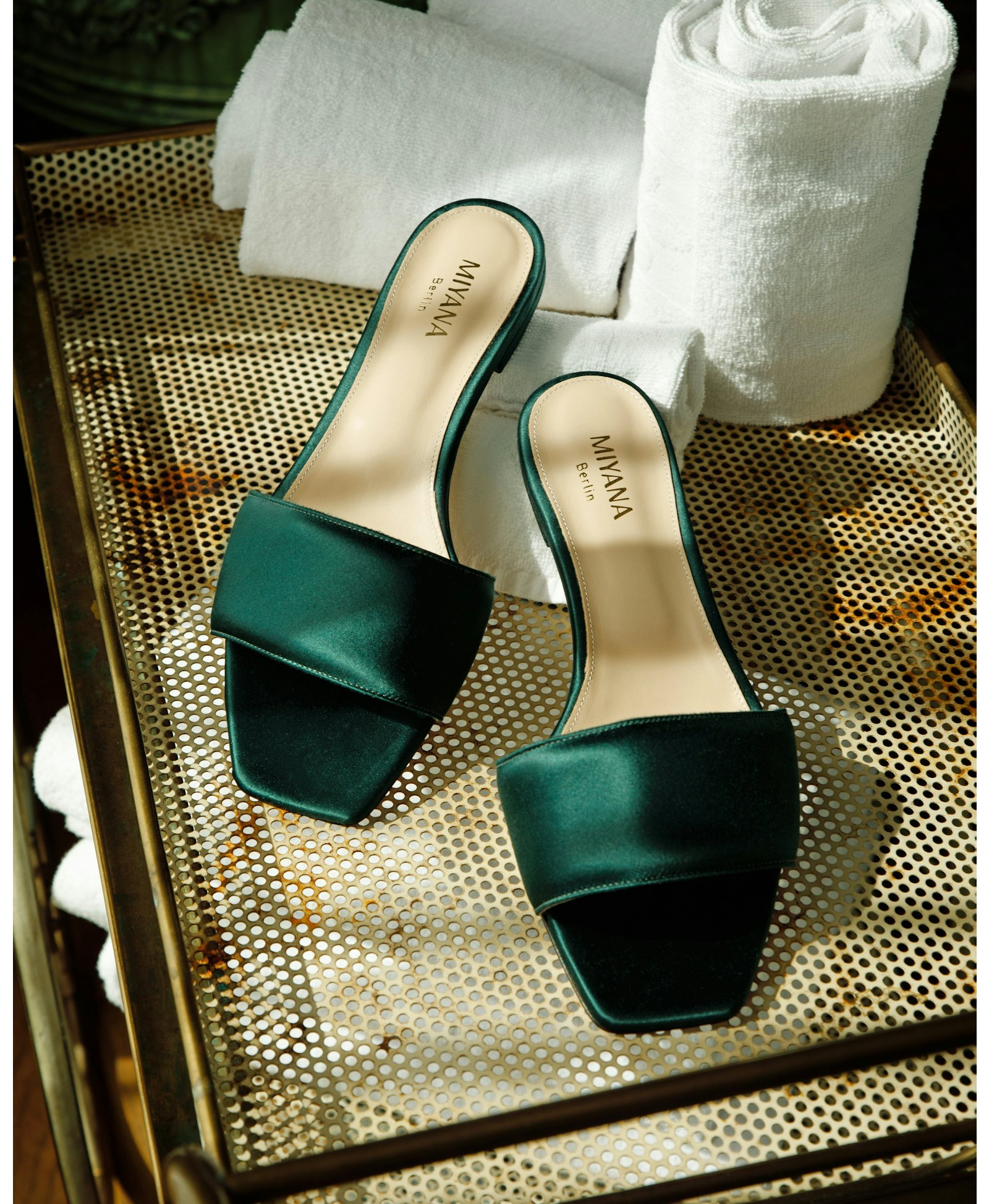 Lola Slides in Green made by Miyana Berlin