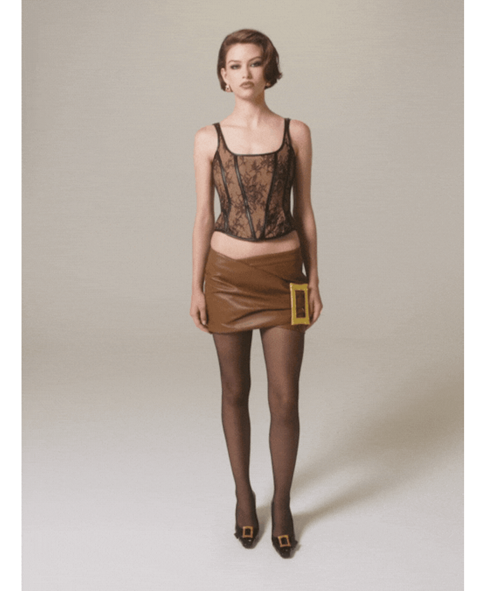 Emily Lace Top in Brown made by Nana Jacqueline