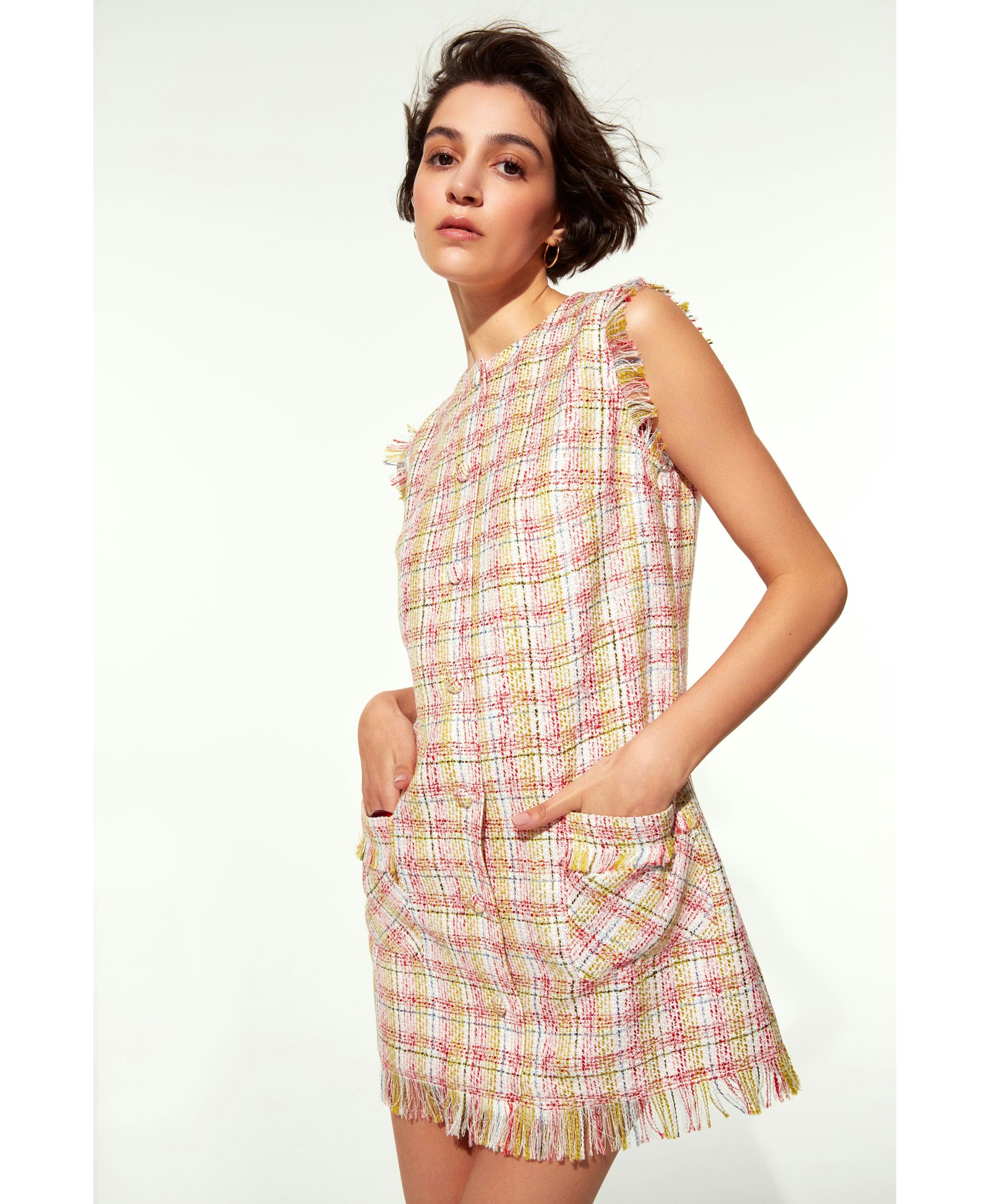 Chloe Cotton Tweed Mini Dress made by Nazli Ceren
