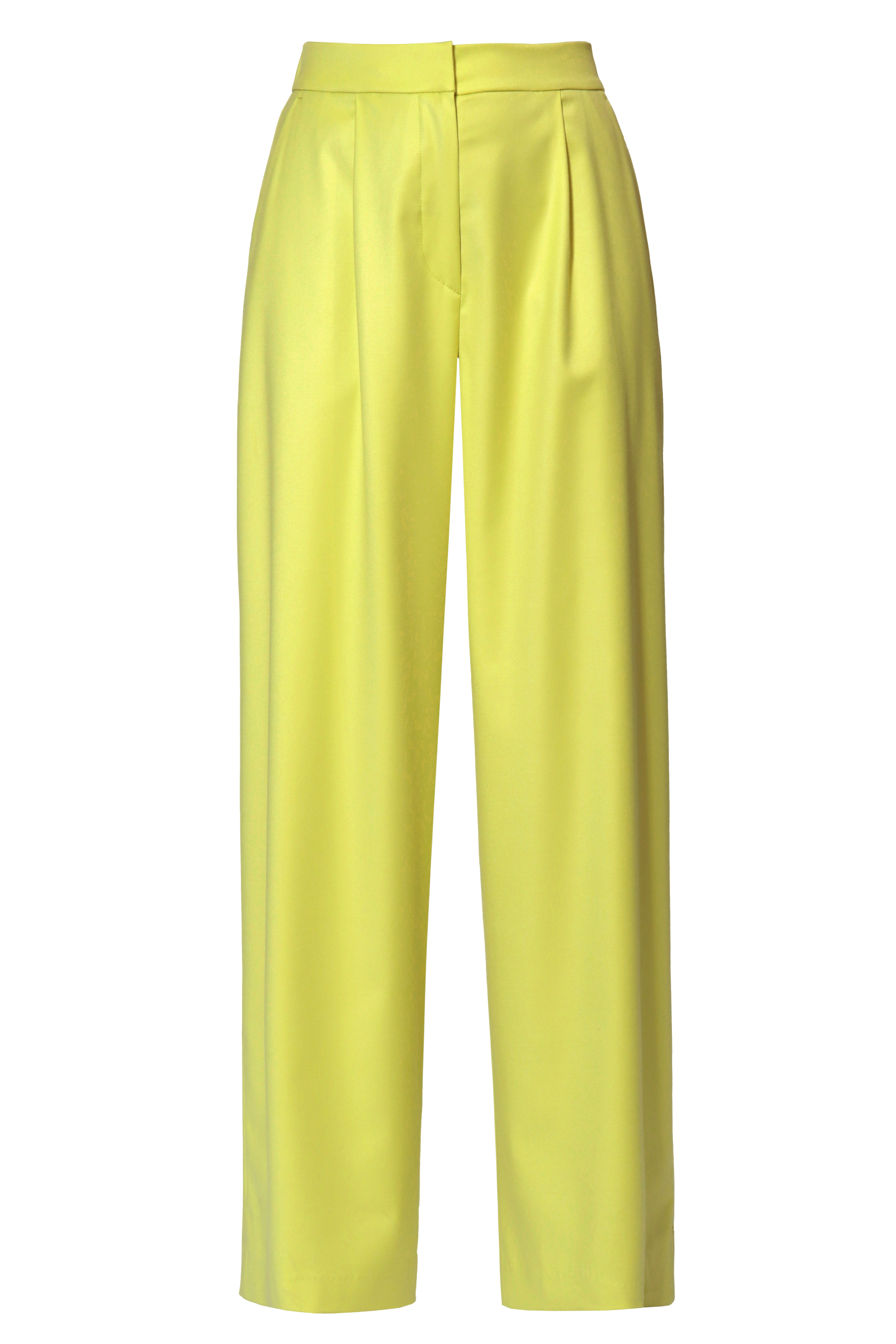 Shop Halewski Trousers Ophelie Wild Lime In Flax Yellow