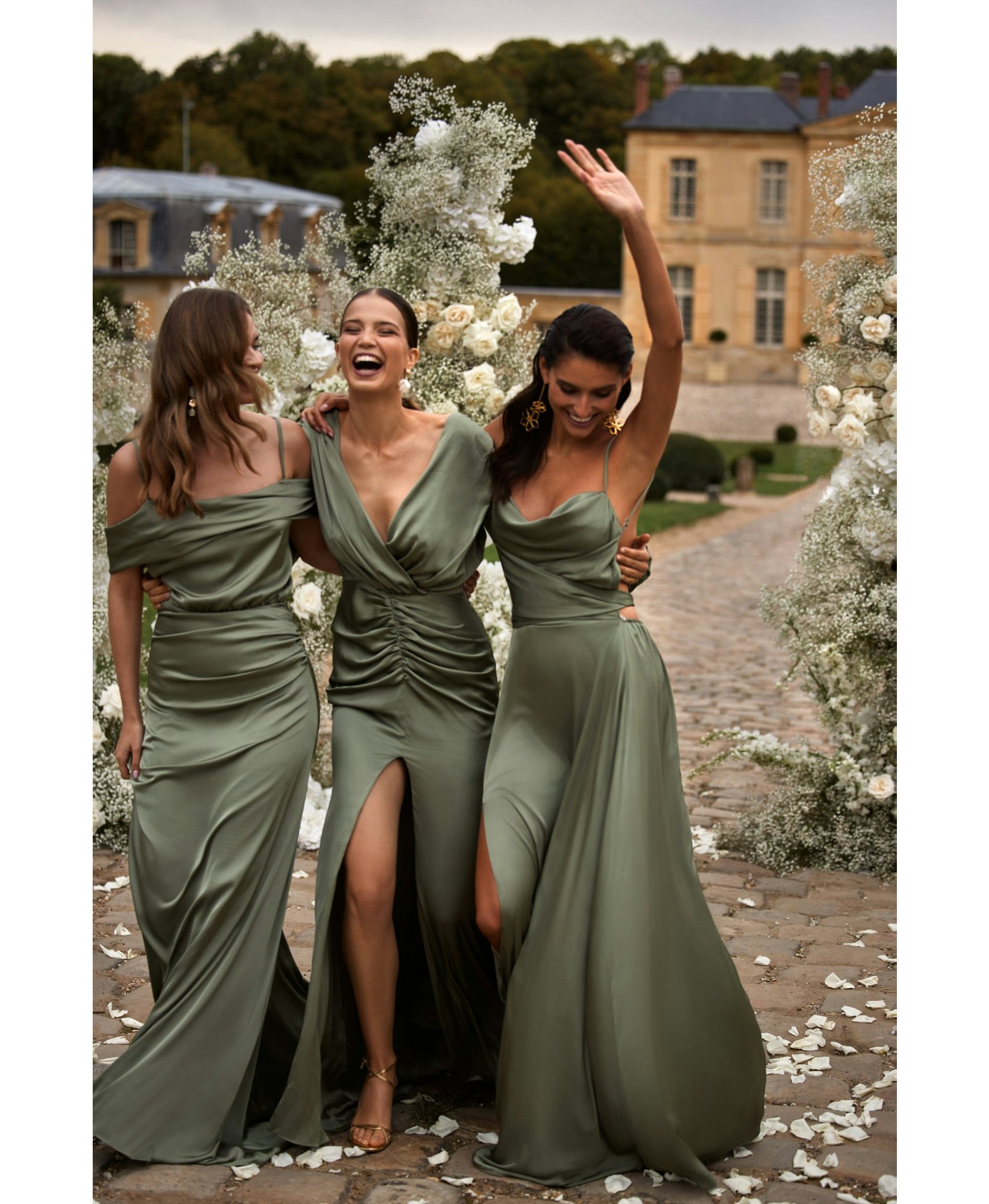 Boudoir olive silk slip dress made by Milla