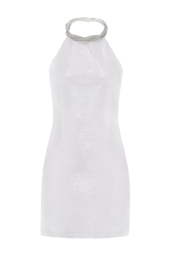 Nué Women's Glaze Squinned Mini Dress In White