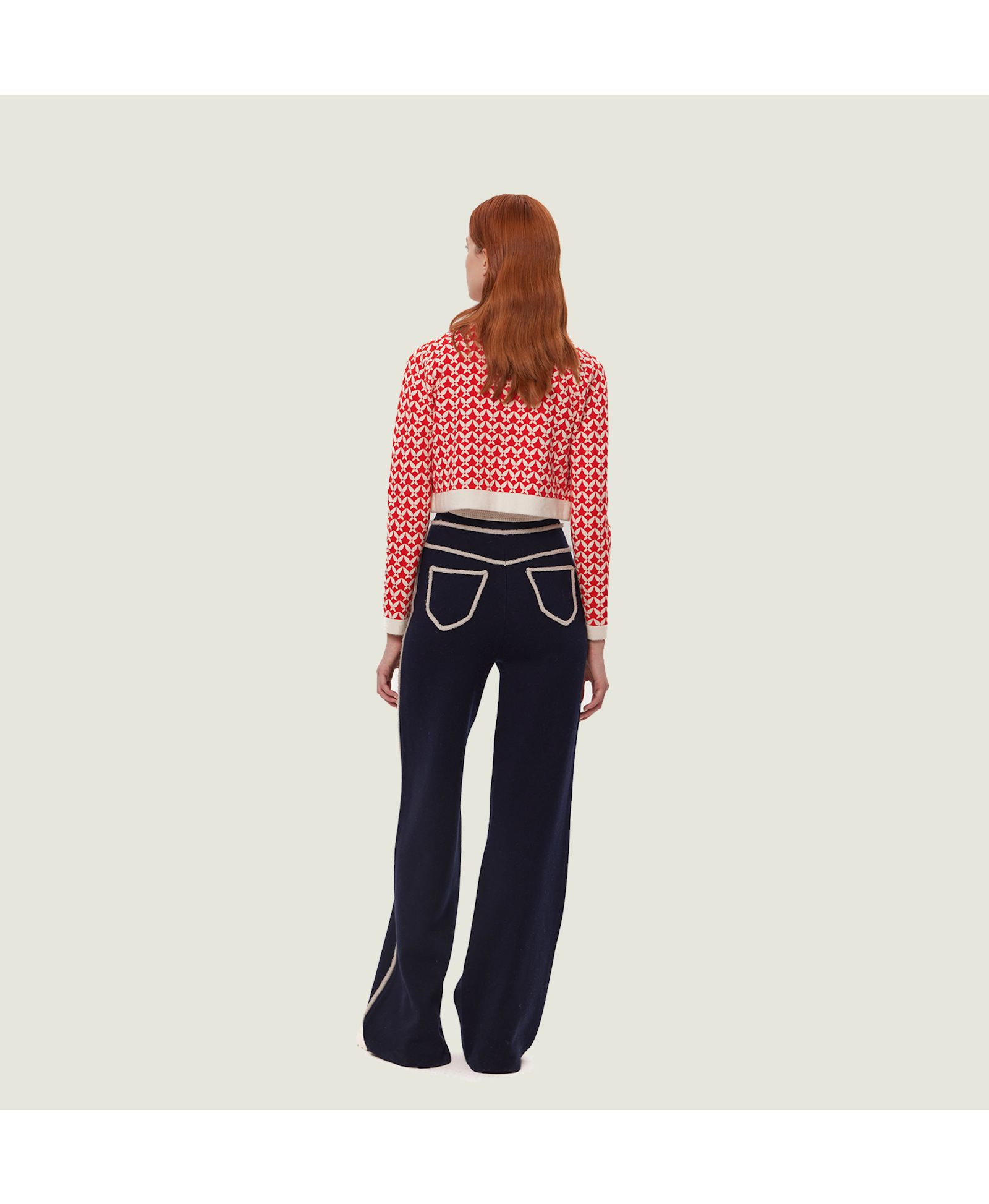 BUTTERFLY JACQUARD SHORT CARDIGAN made by CRUSH Collection