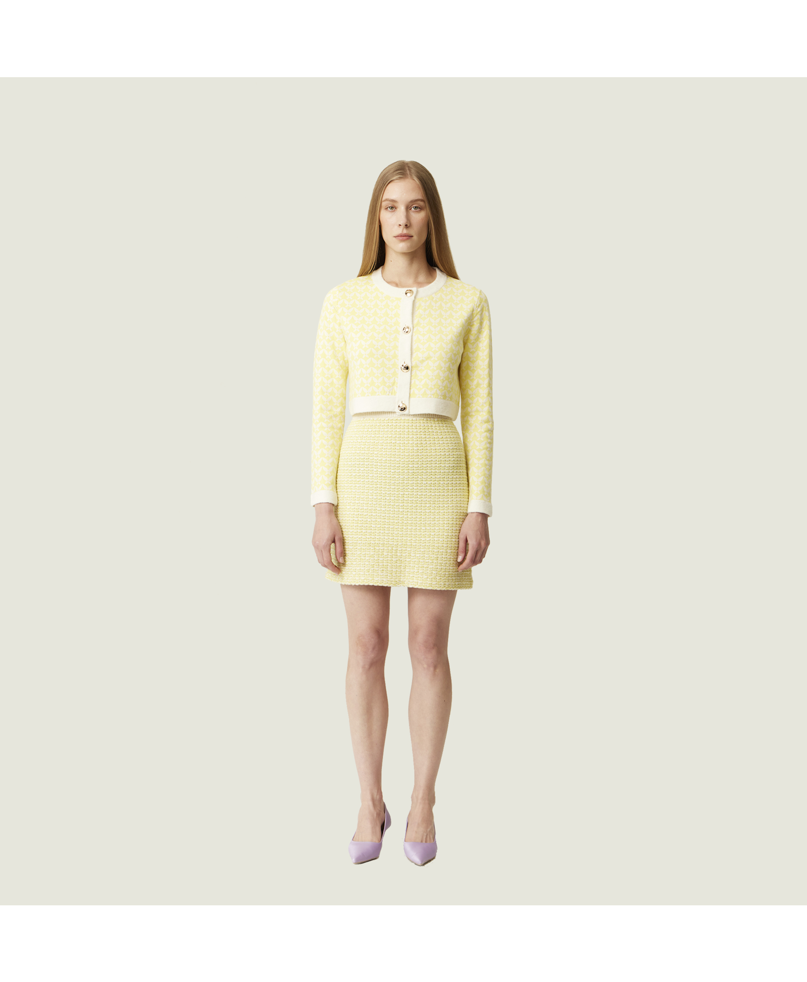 BUTTERFLY JACQUARD SHORT CARDIGAN made by CRUSH Collection