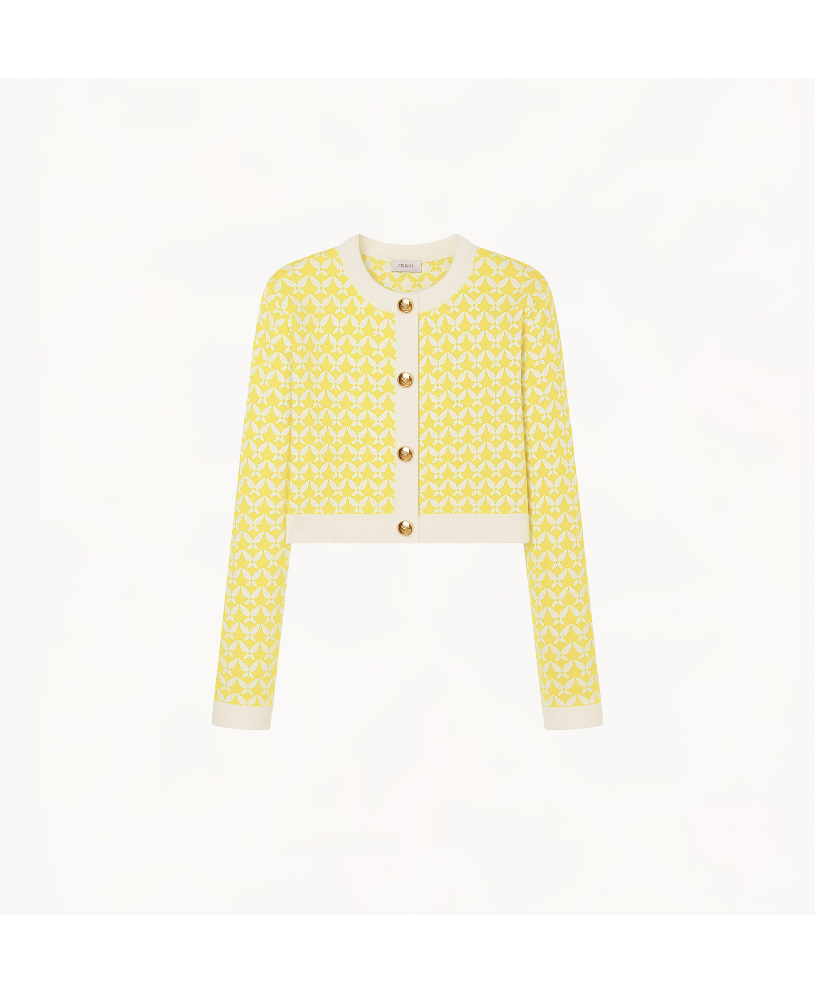 BUTTERFLY JACQUARD SHORT CARDIGAN made by CRUSH Collection