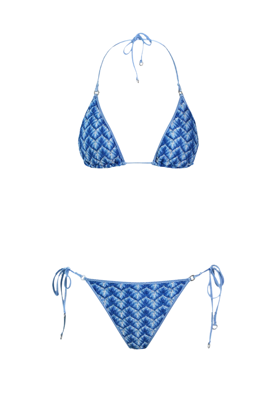 Hanne Bloch Sky Knit Triangle Bikini In Blue