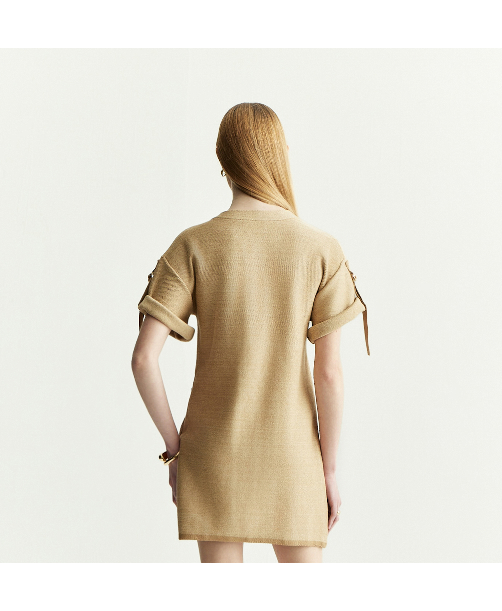 DENIM-LOOK CREWNECK DRESS made by CRUSH Collection