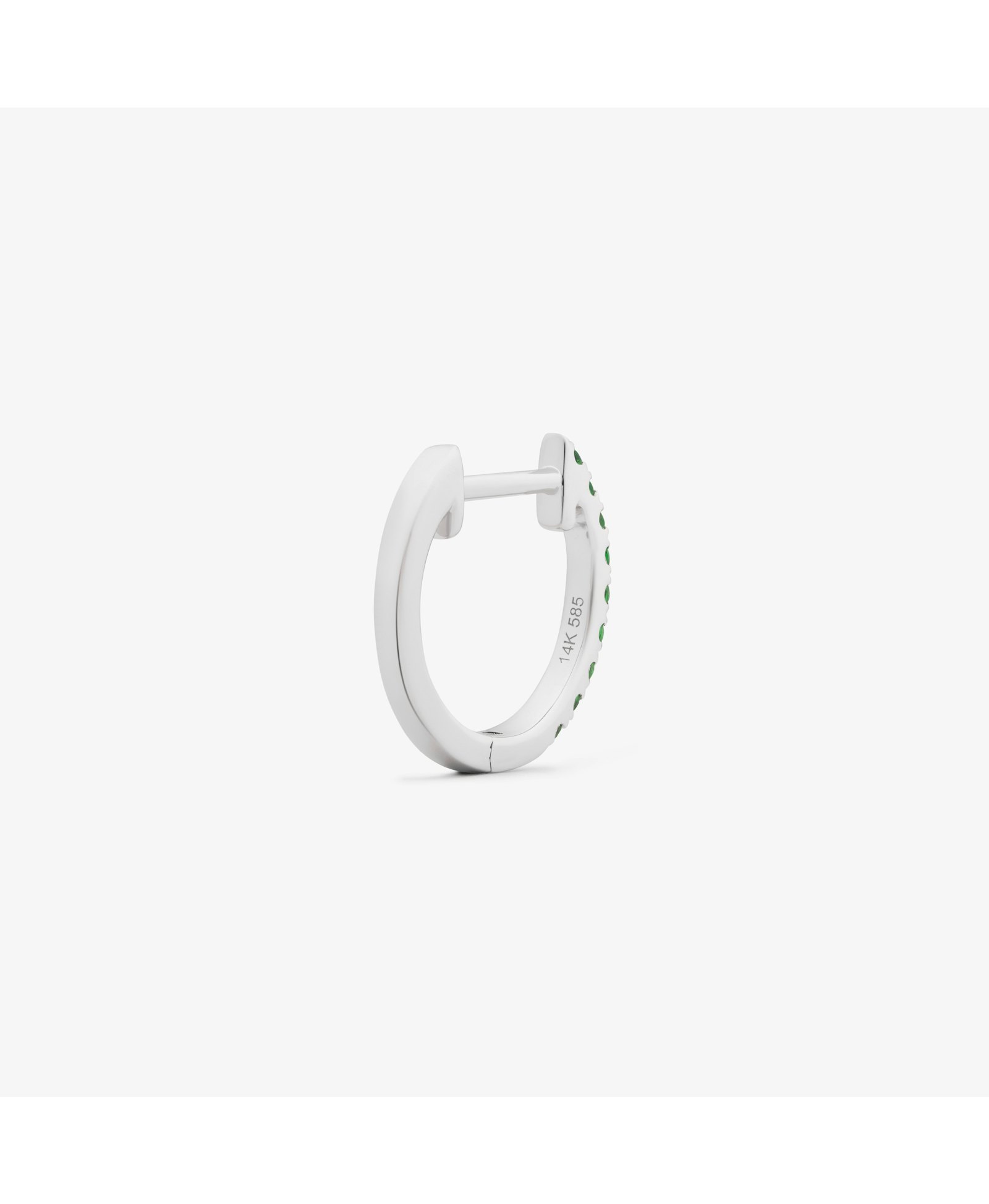 HOOP GREEN GARNET & WHITE GOLD - 10mm made by ENNUI